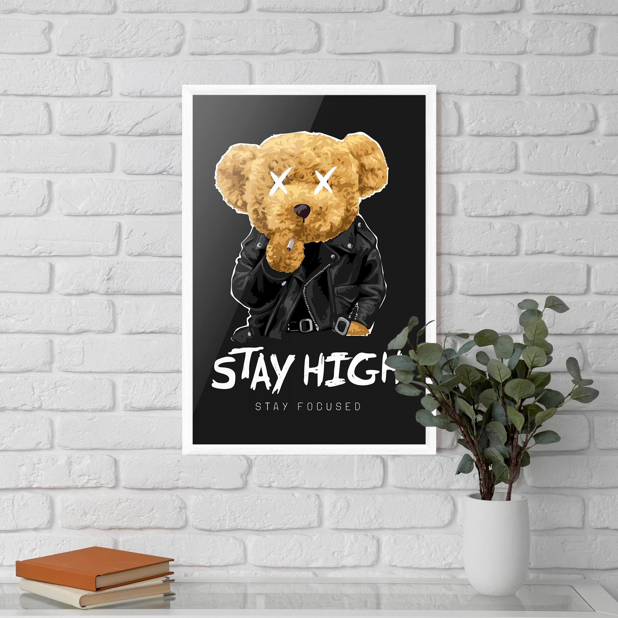 Keretezett Poszter Stay High mockup 5