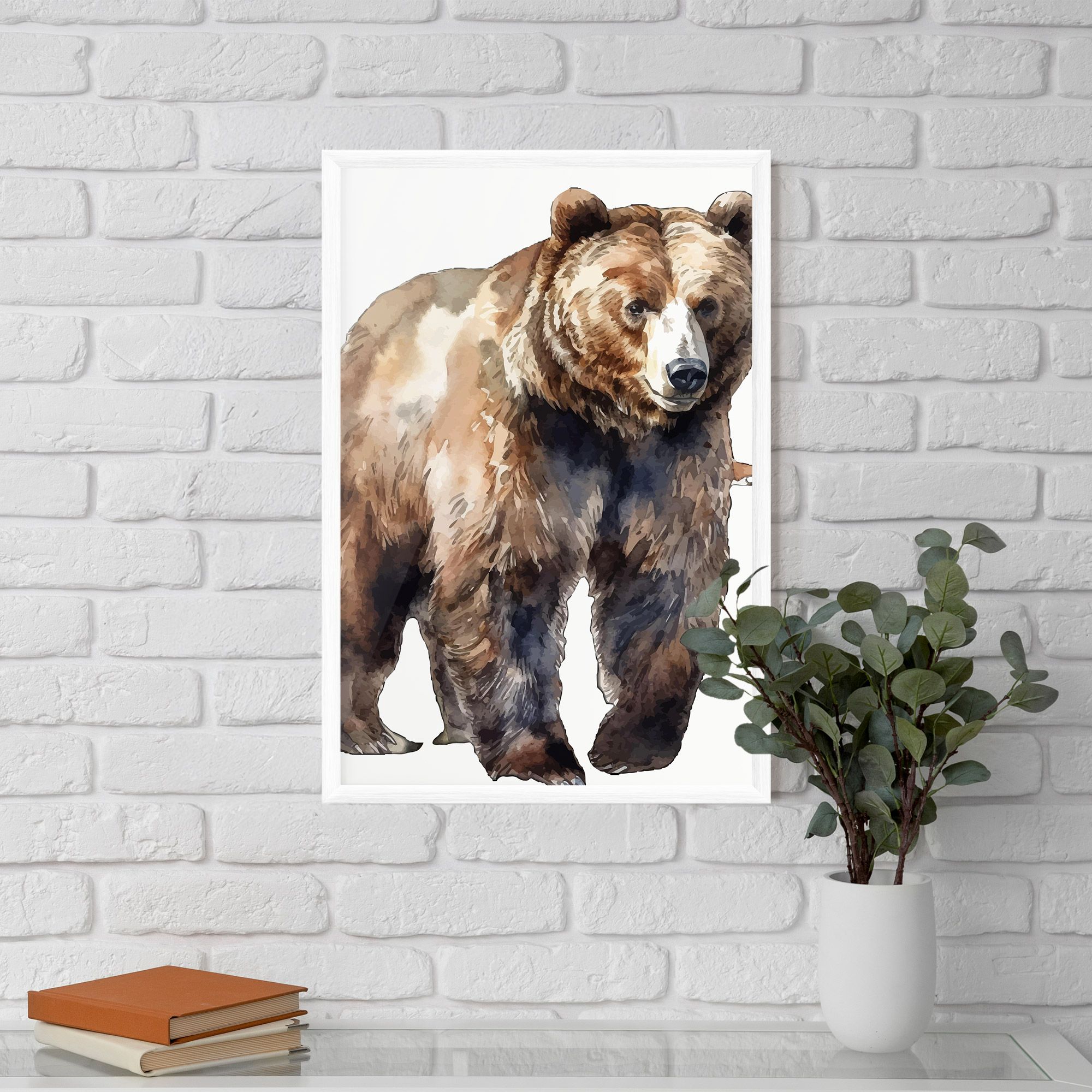 Watercolor Bear Art mockup 5