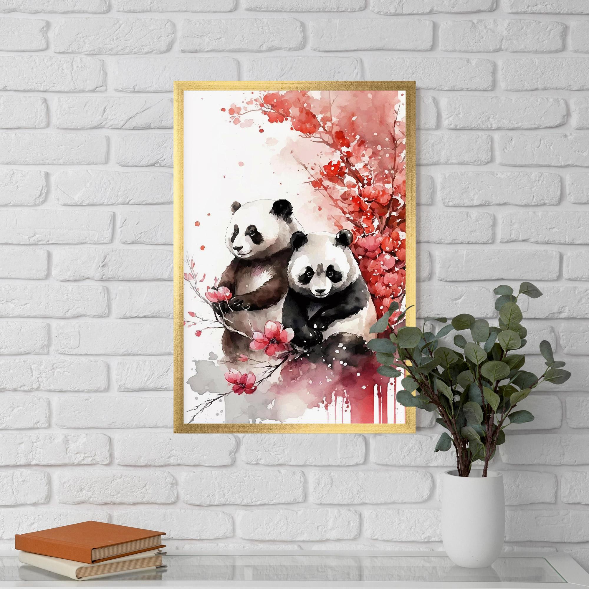 Keretezett Poszter Blossom Panda mockup 5