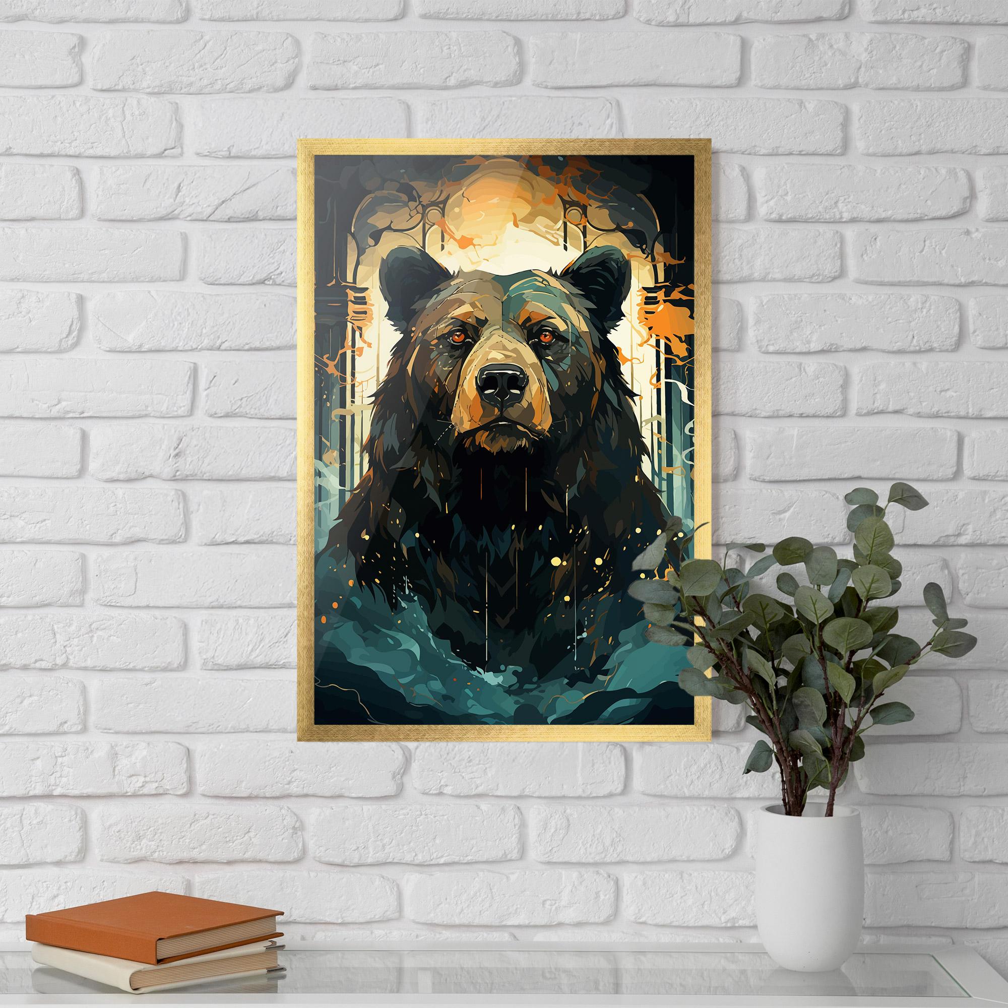 Keretezett Poszter Brown Bear Art mockup 5