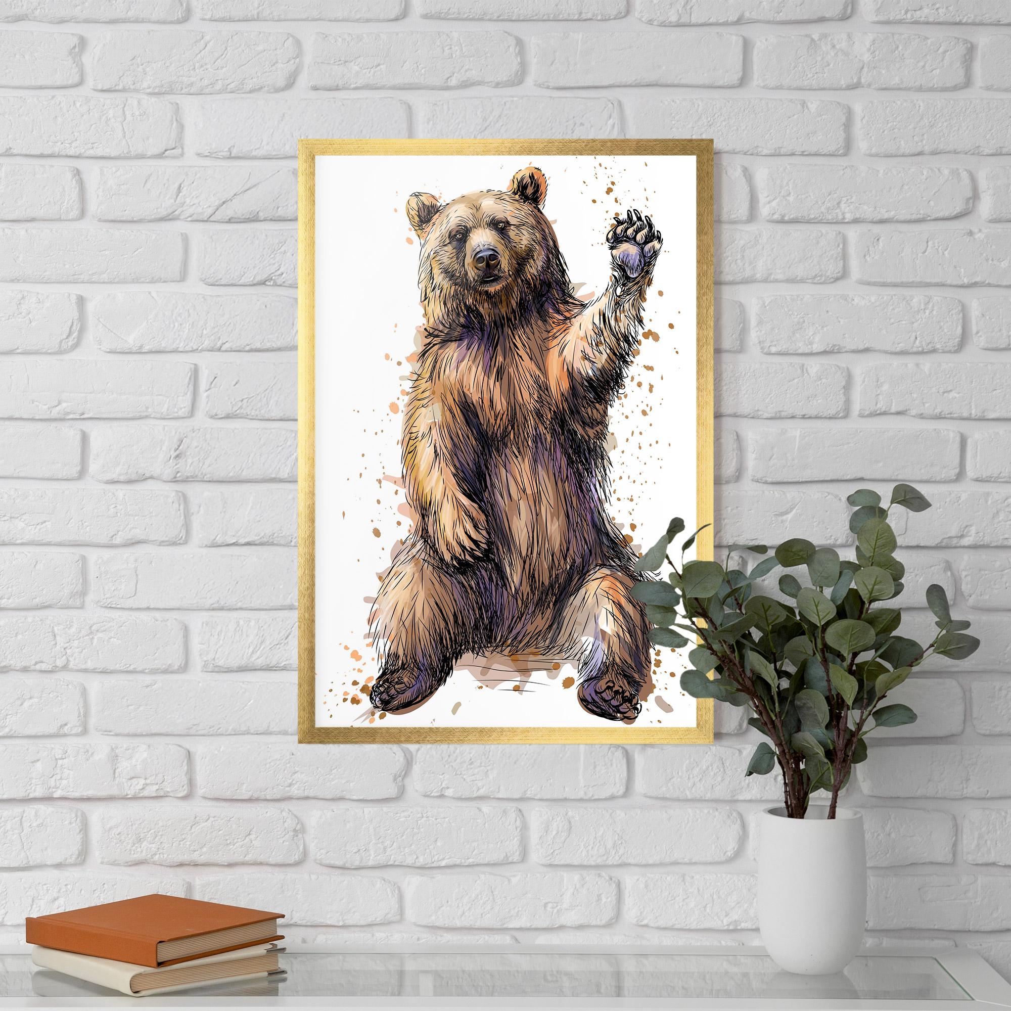 Keretezett Poszter Brown Purple Bear mockup 5