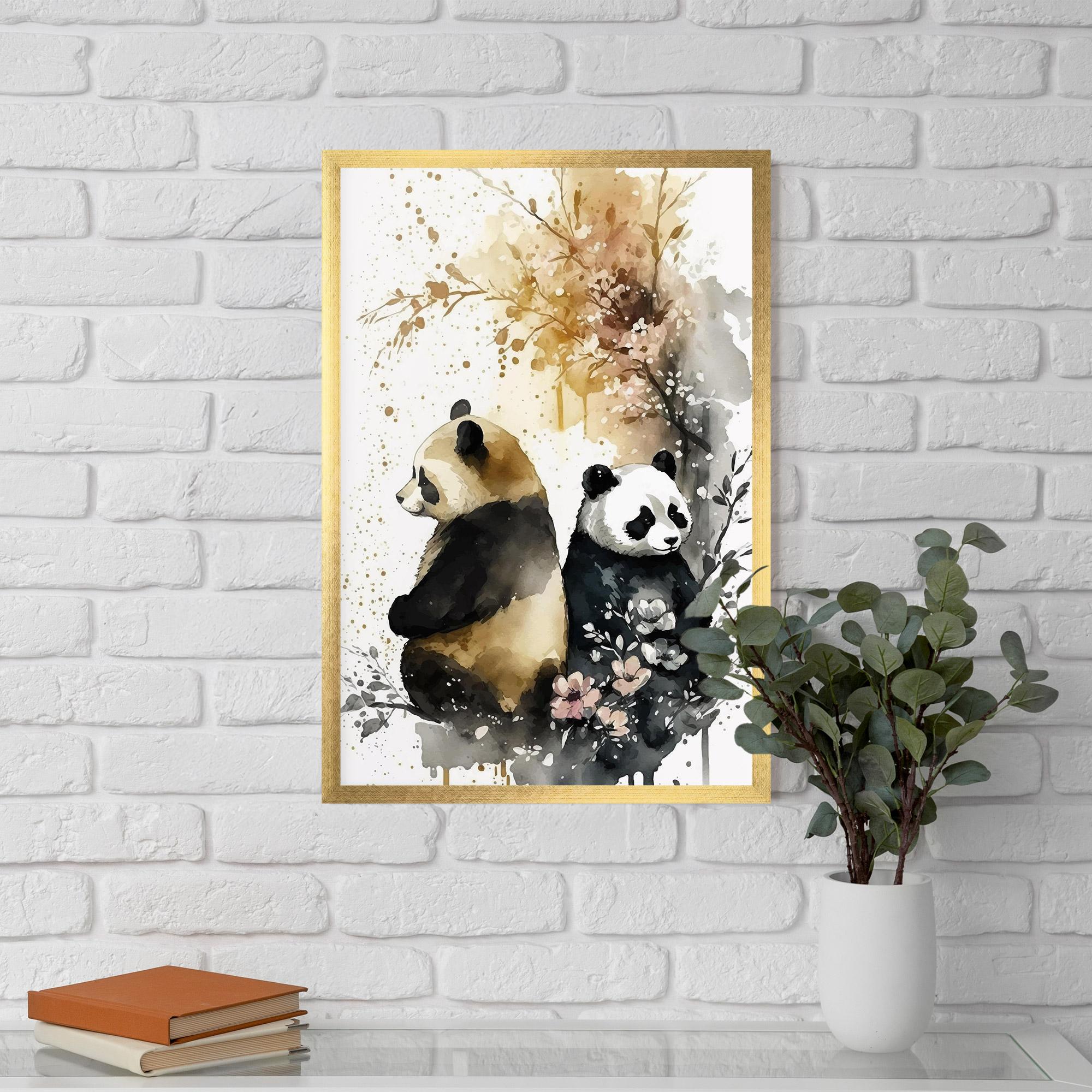 Keretezett Poszter Gold Panda Art mockup 5