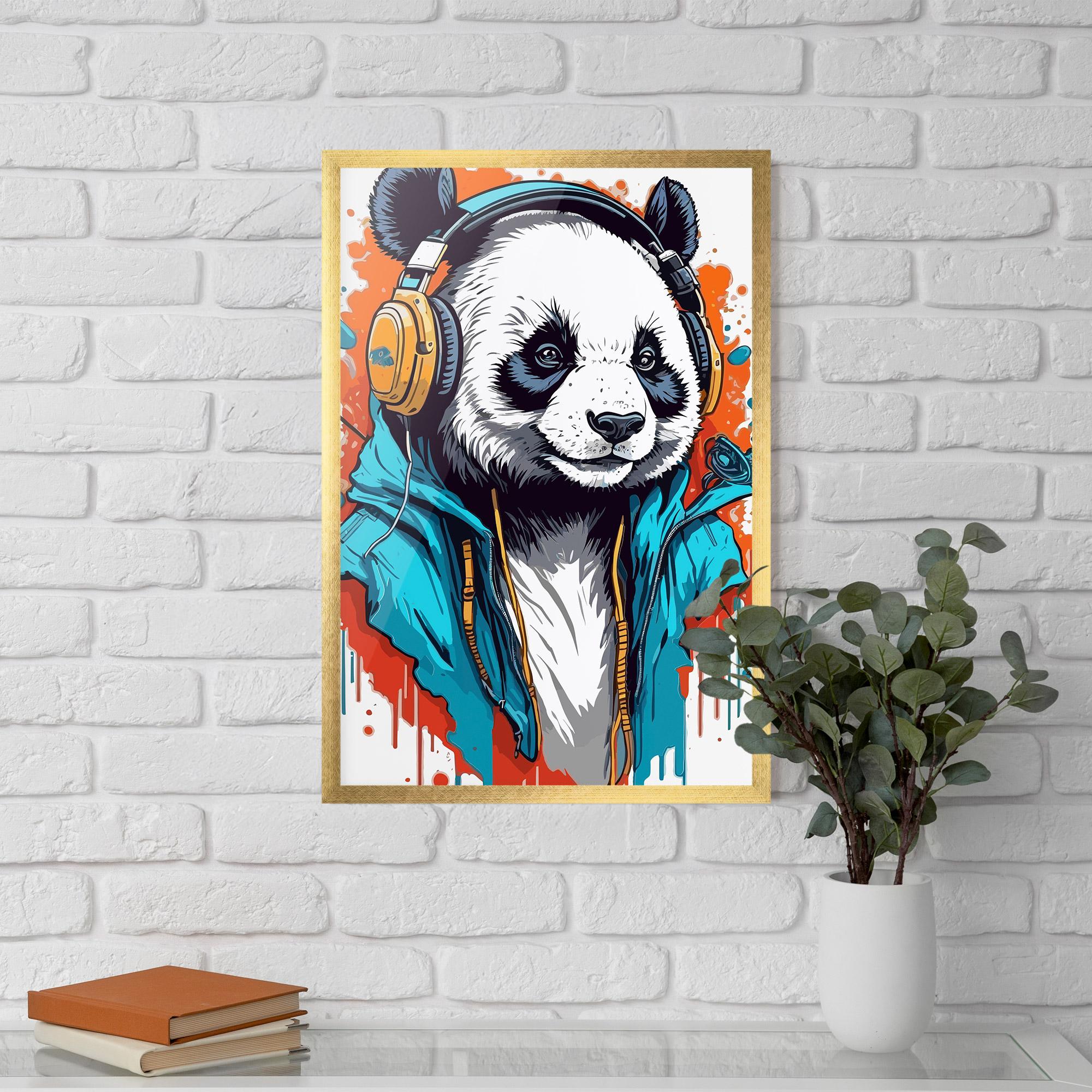 Keretezett Poszter Music Panda mockup 5