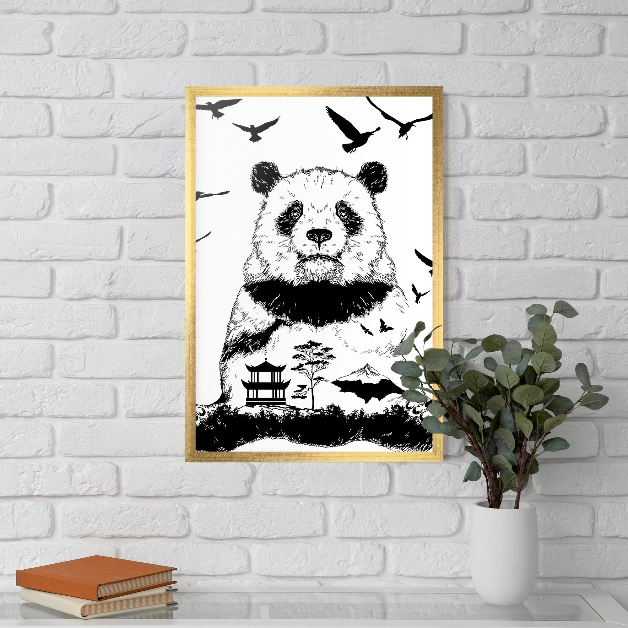 Keretezett Poszter Panda Bear mockup 5