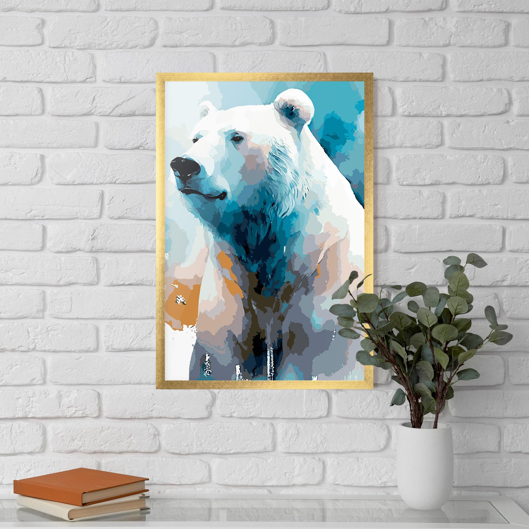 Keretezett Poszter Polar White Bear mockup 5