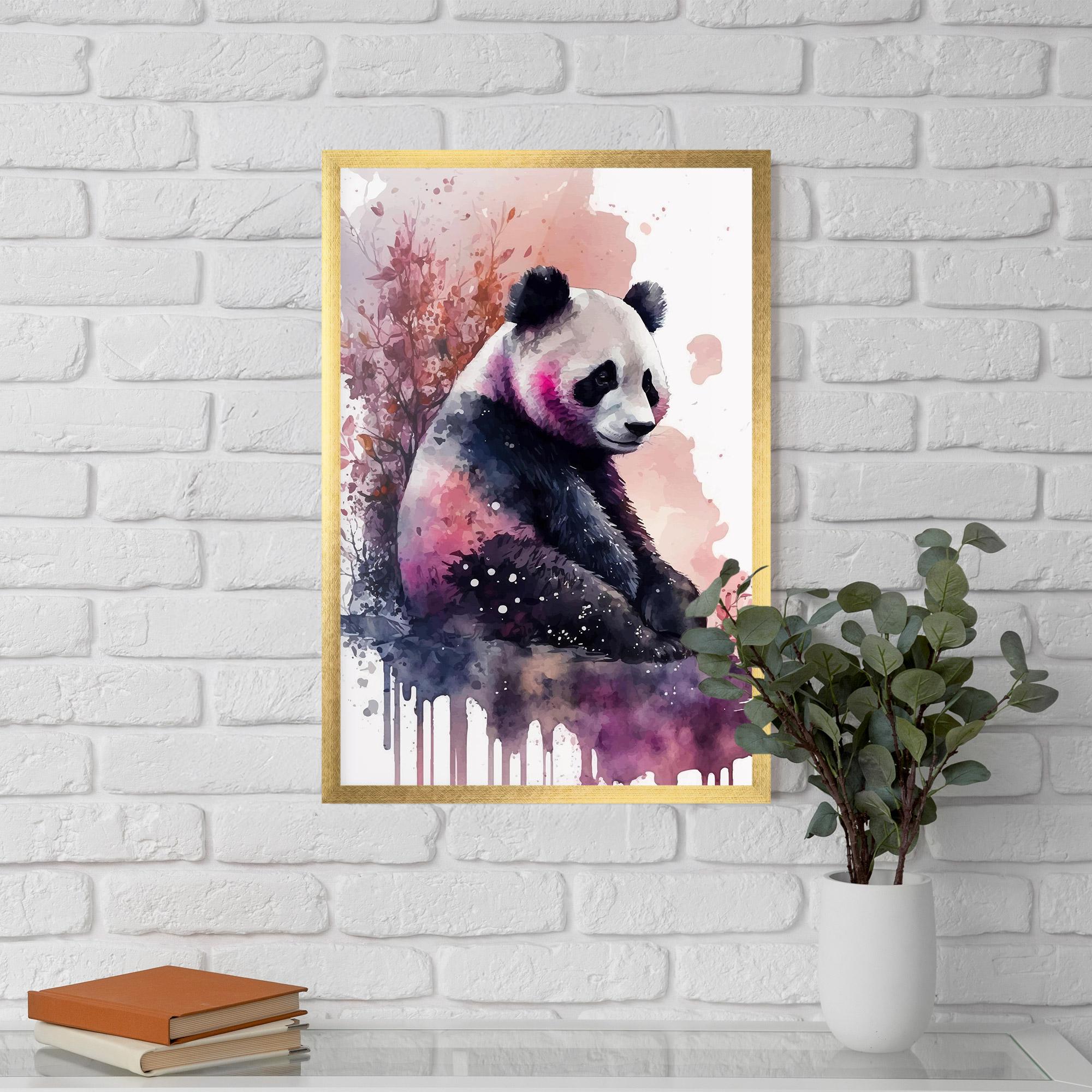 Keretezett Poszter Purple Panda Art mockup 5