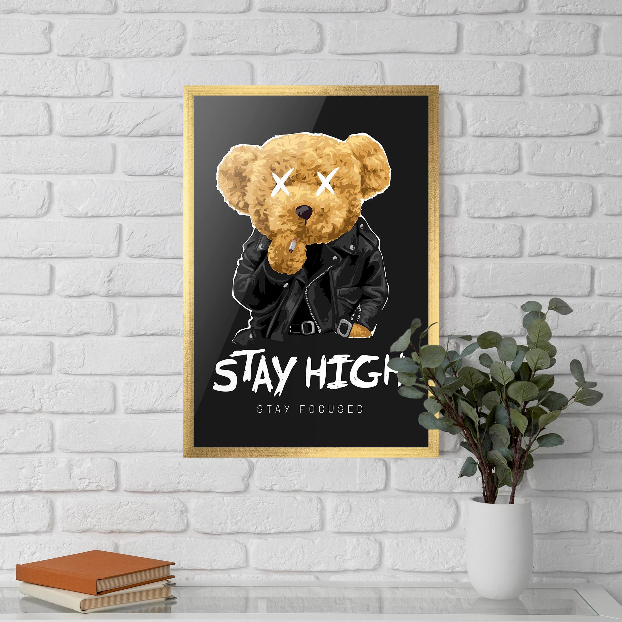 Keretezett Poszter Stay High mockup 5
