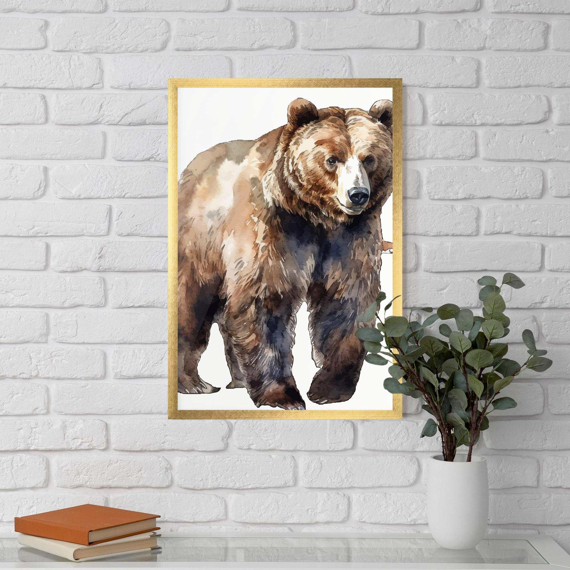 Keretezett Poszter Watercolor Bear Art mockup 5