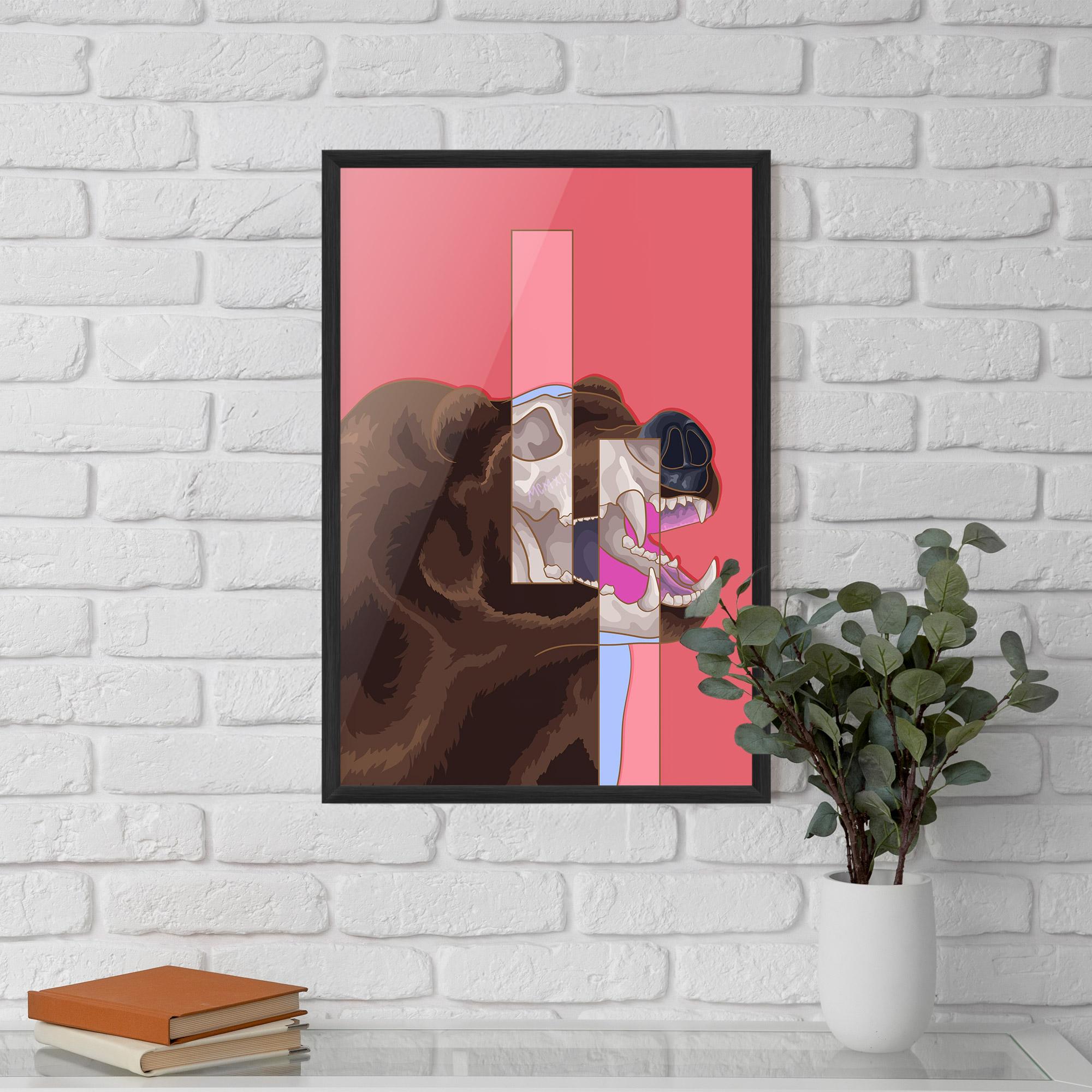 Keretezett Poszter Bear Bone Art mockup 5