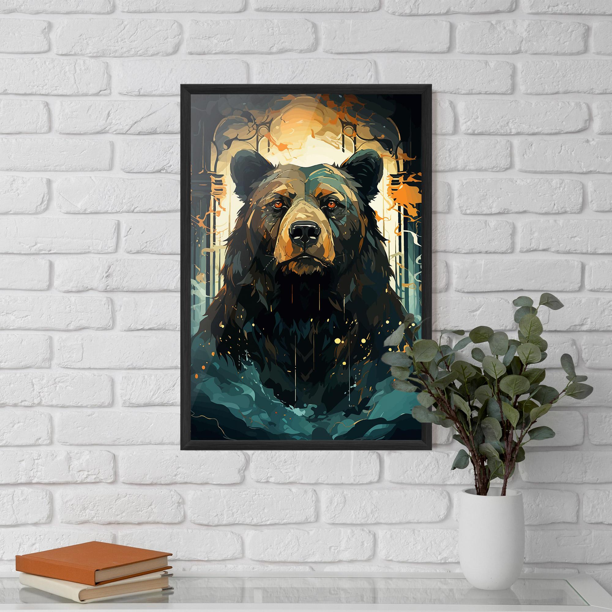 Keretezett Poszter Brown Bear Art mockup 5