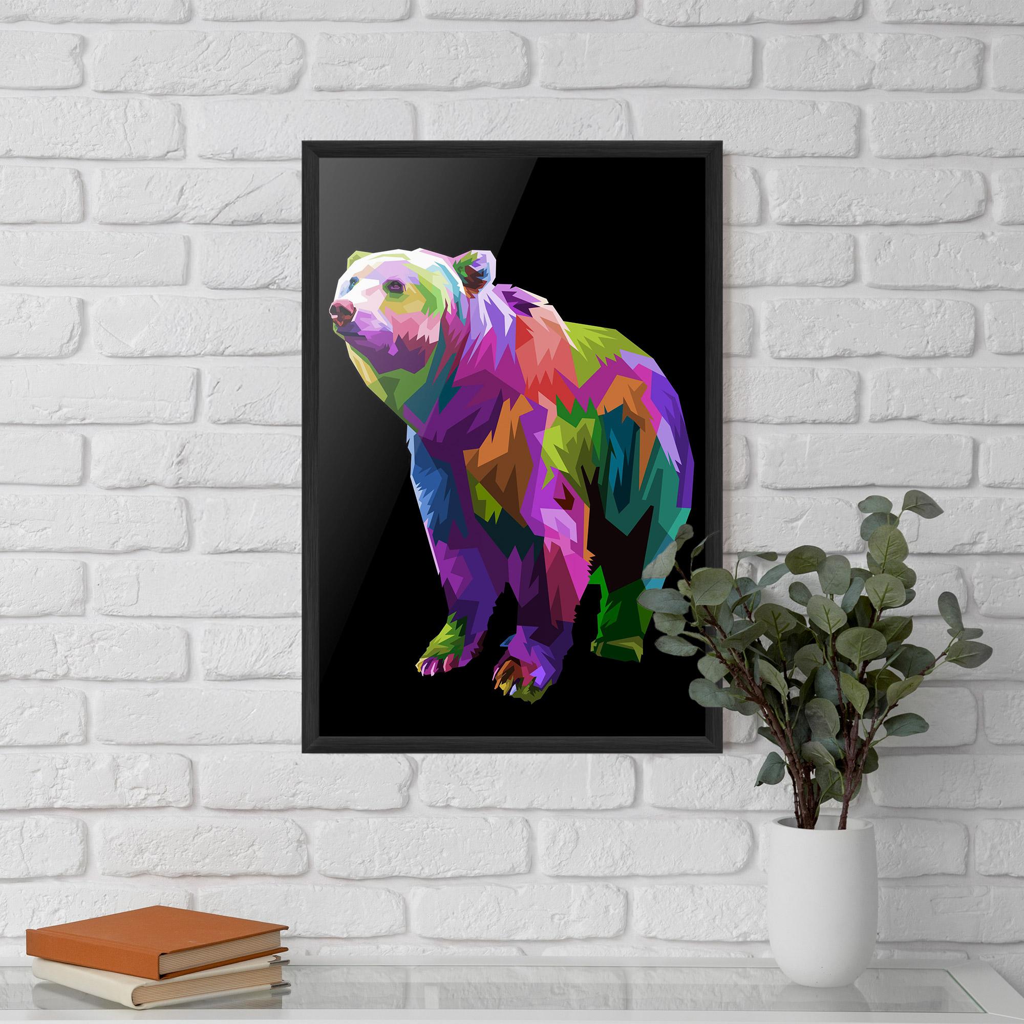 Keretezett Poszter Colorful Icebear mockup 5