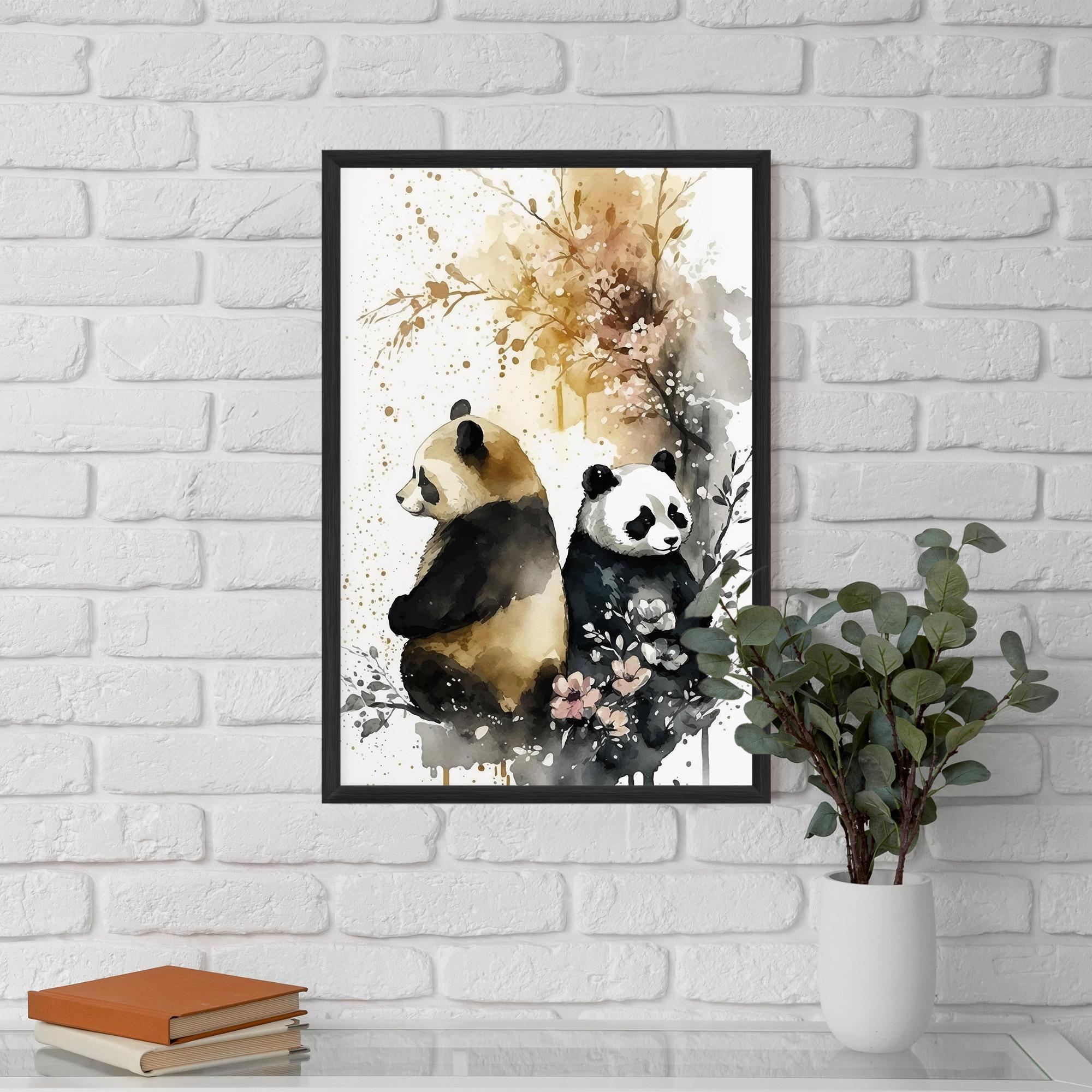 Keretezett Poszter Gold Panda Art mockup 5