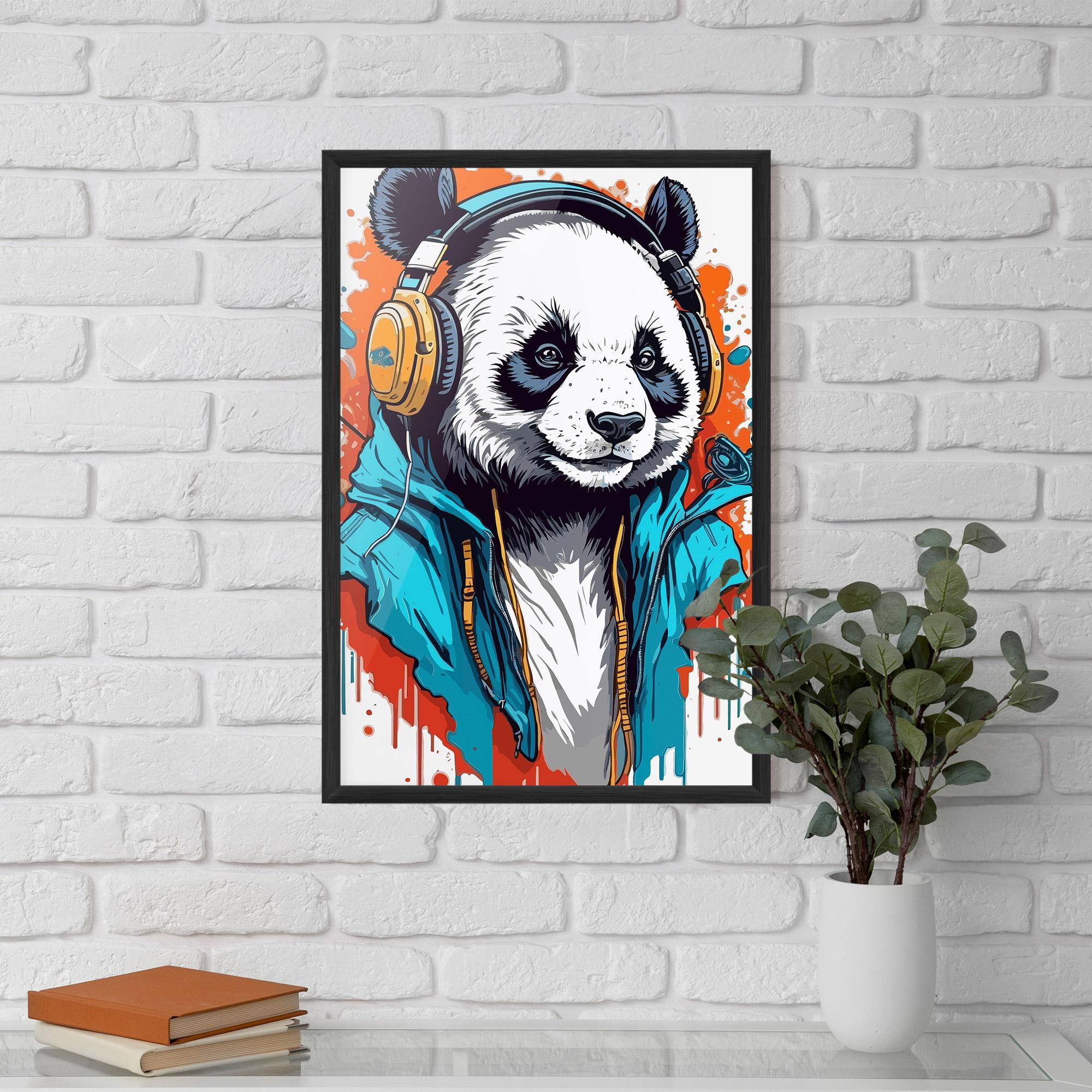 Keretezett Poszter Music Panda mockup 5
