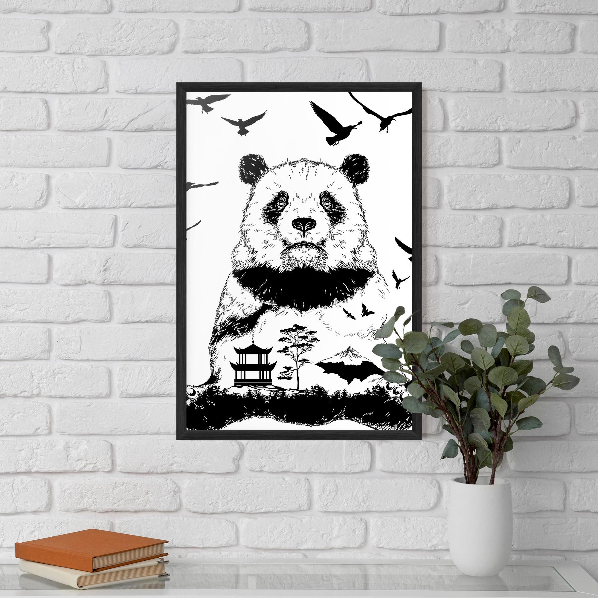 Keretezett Poszter Panda Bear mockup 5