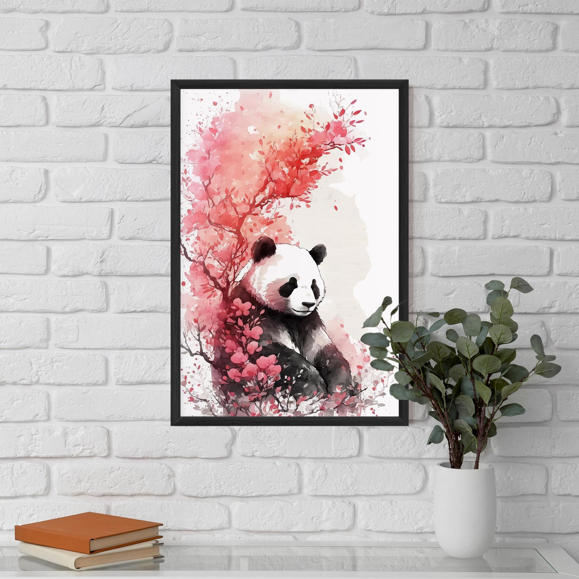 Keretezett Poszter Pink Flower Panda mockup 5