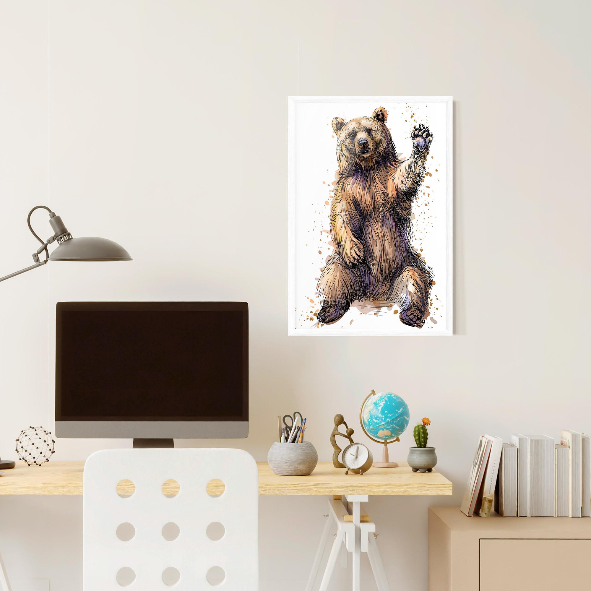 Keretezett Poszter Brown Purple Bear mockup 6