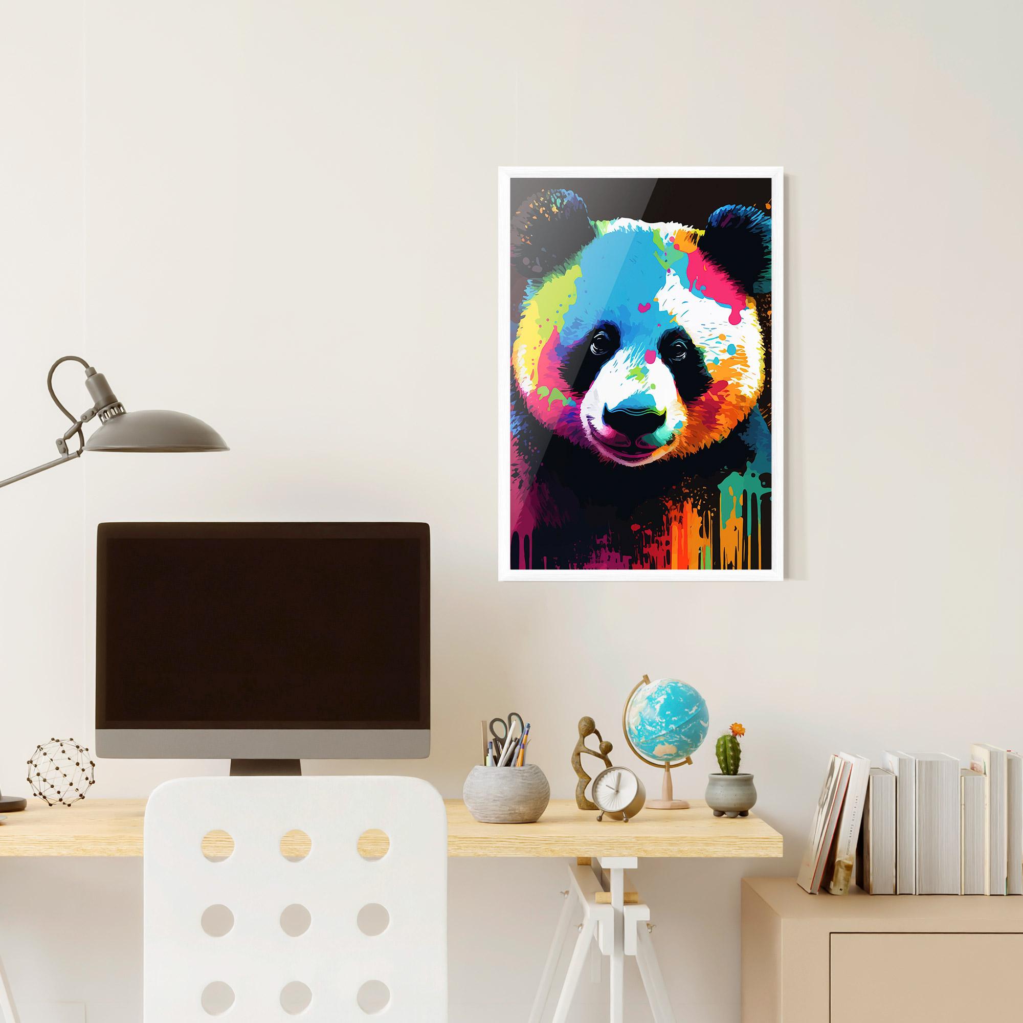 Keretezett Poszter Panda Color Art mockup 6