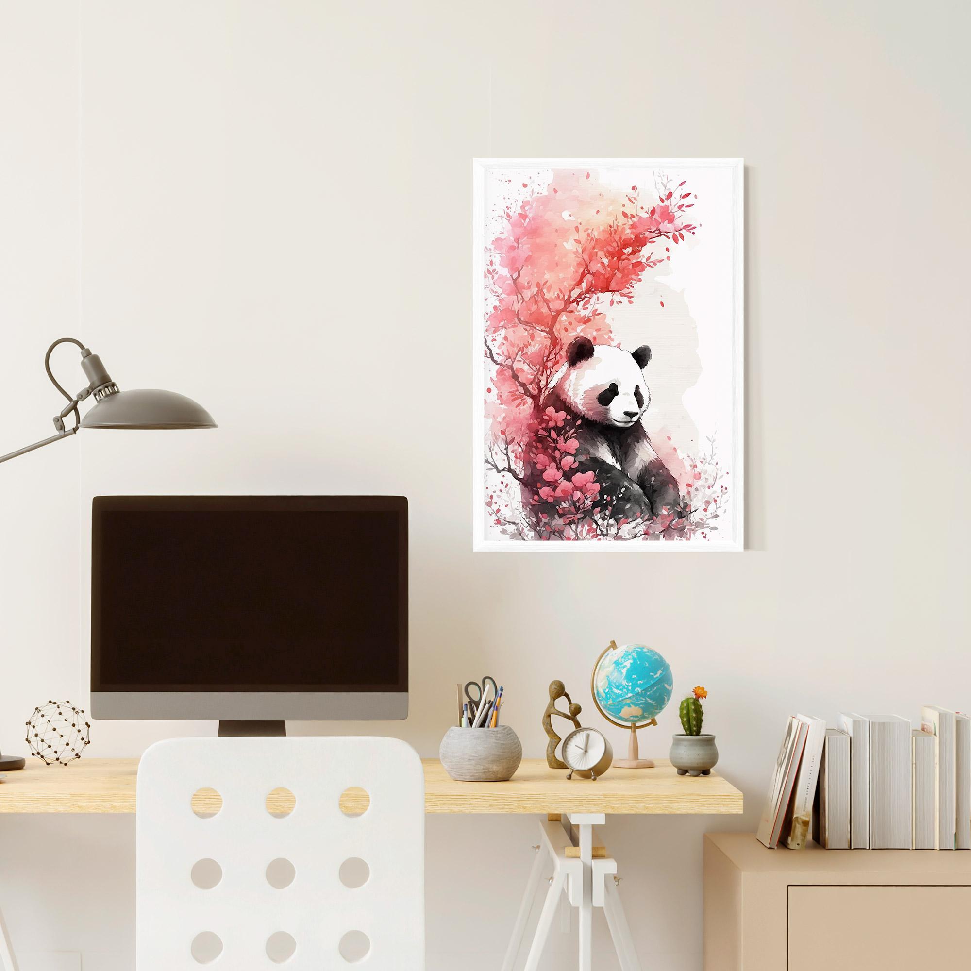 Keretezett Poszter Pink Flower Panda mockup 6