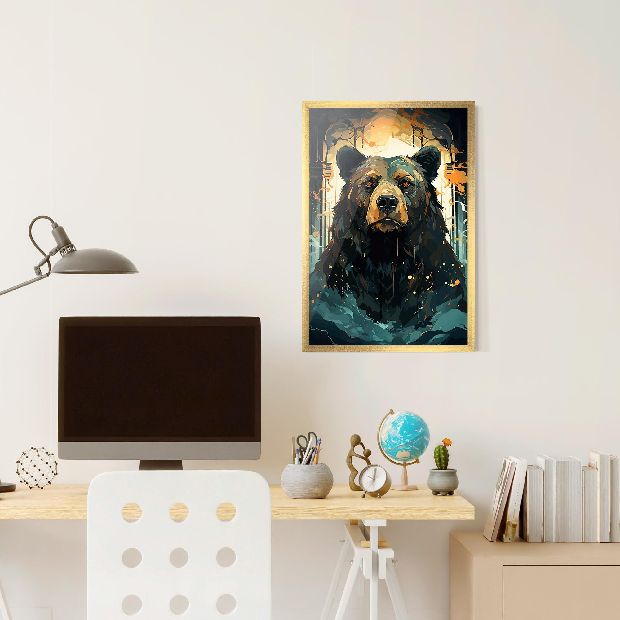 Keretezett Poszter Brown Bear Art mockup 6