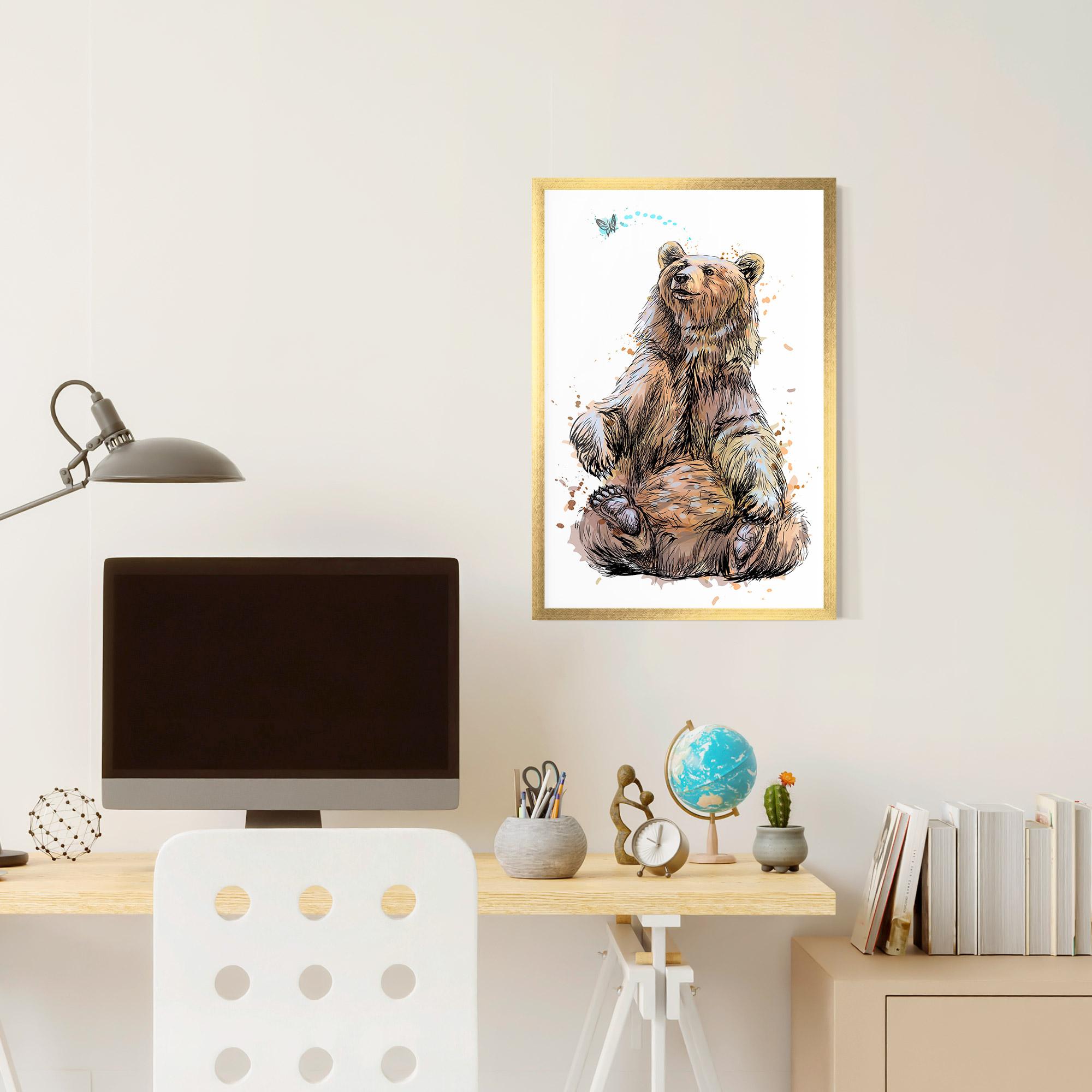Keretezett Poszter Butterfly Bear mockup 6