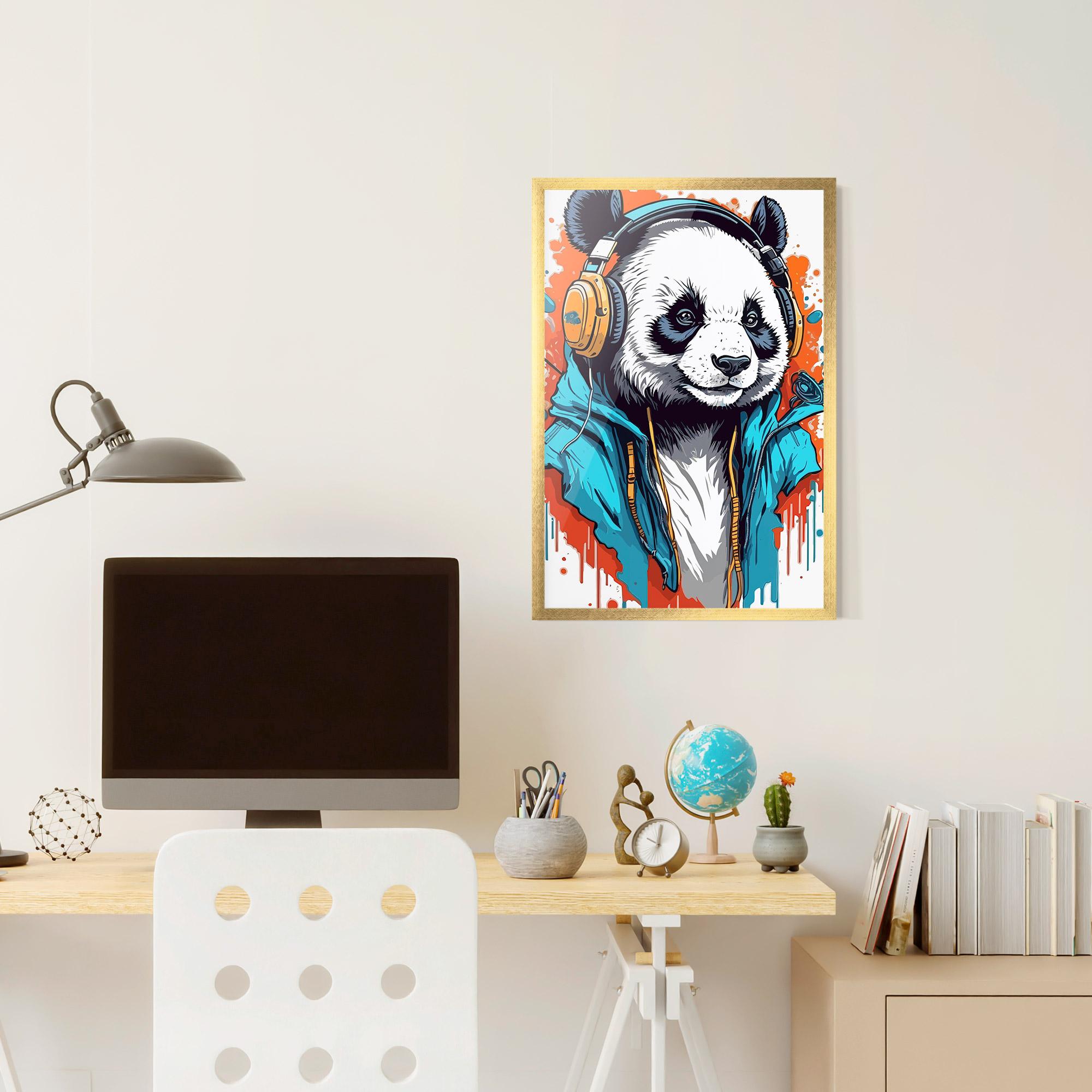 Keretezett Poszter Music Panda mockup 6
