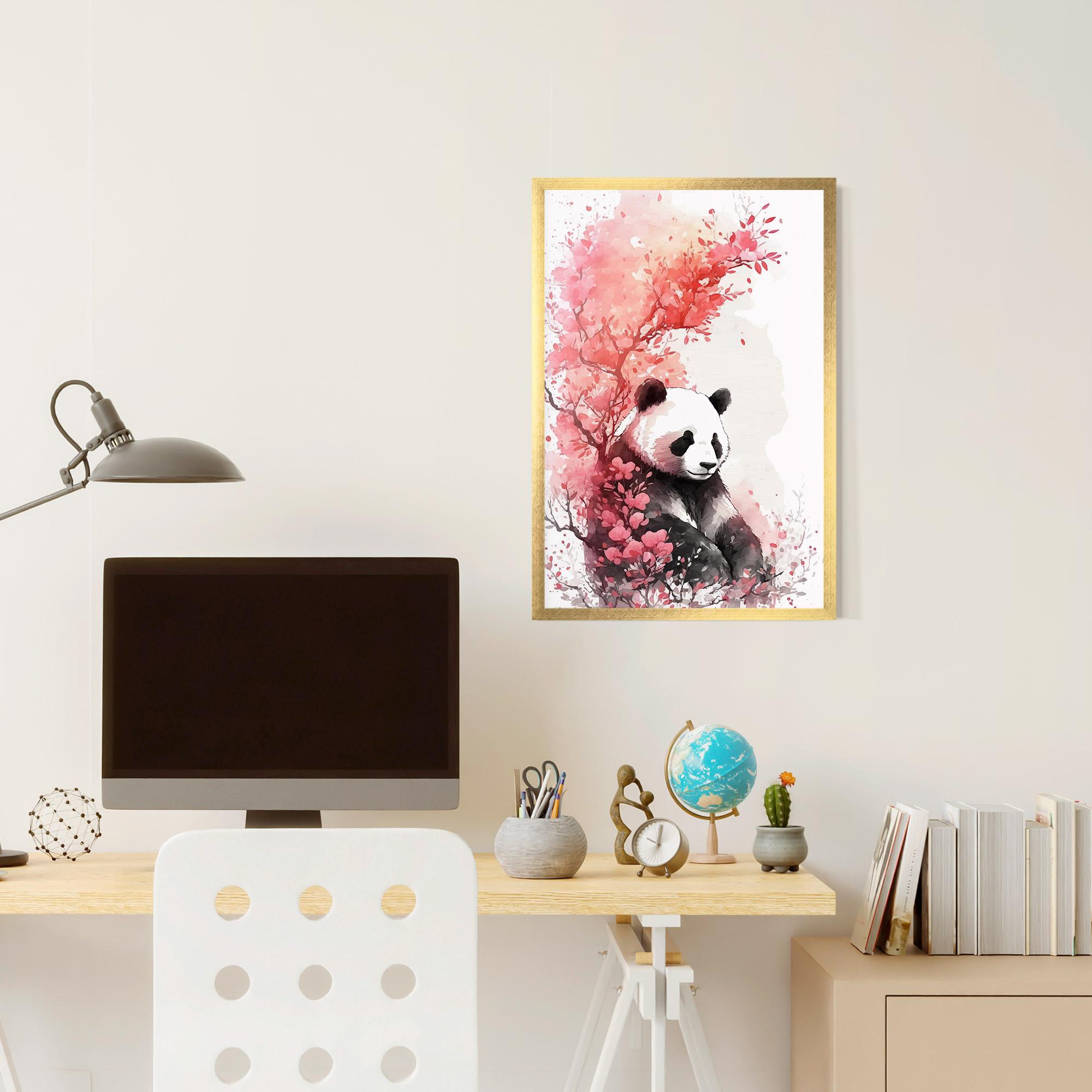 Keretezett Poszter Pink Flower Panda mockup 6