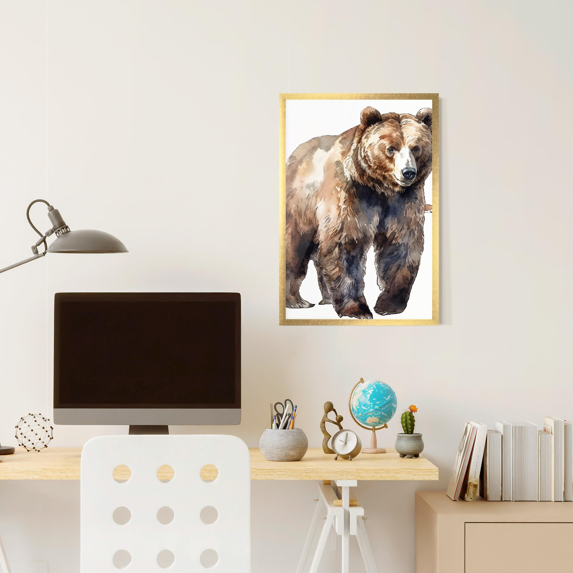 Keretezett Poszter Watercolor Bear Art mockup 6