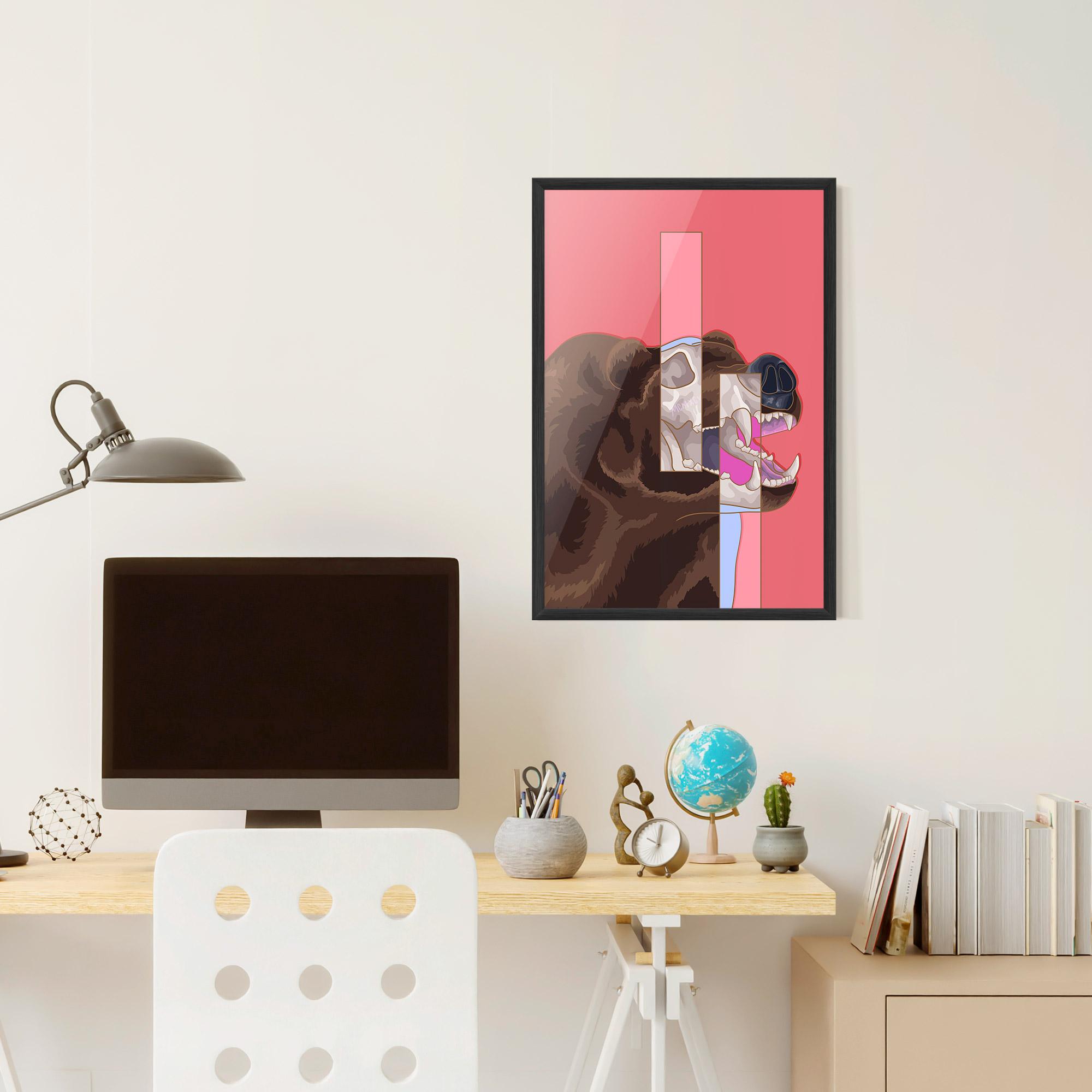 Keretezett Poszter Bear Bone Art mockup 6