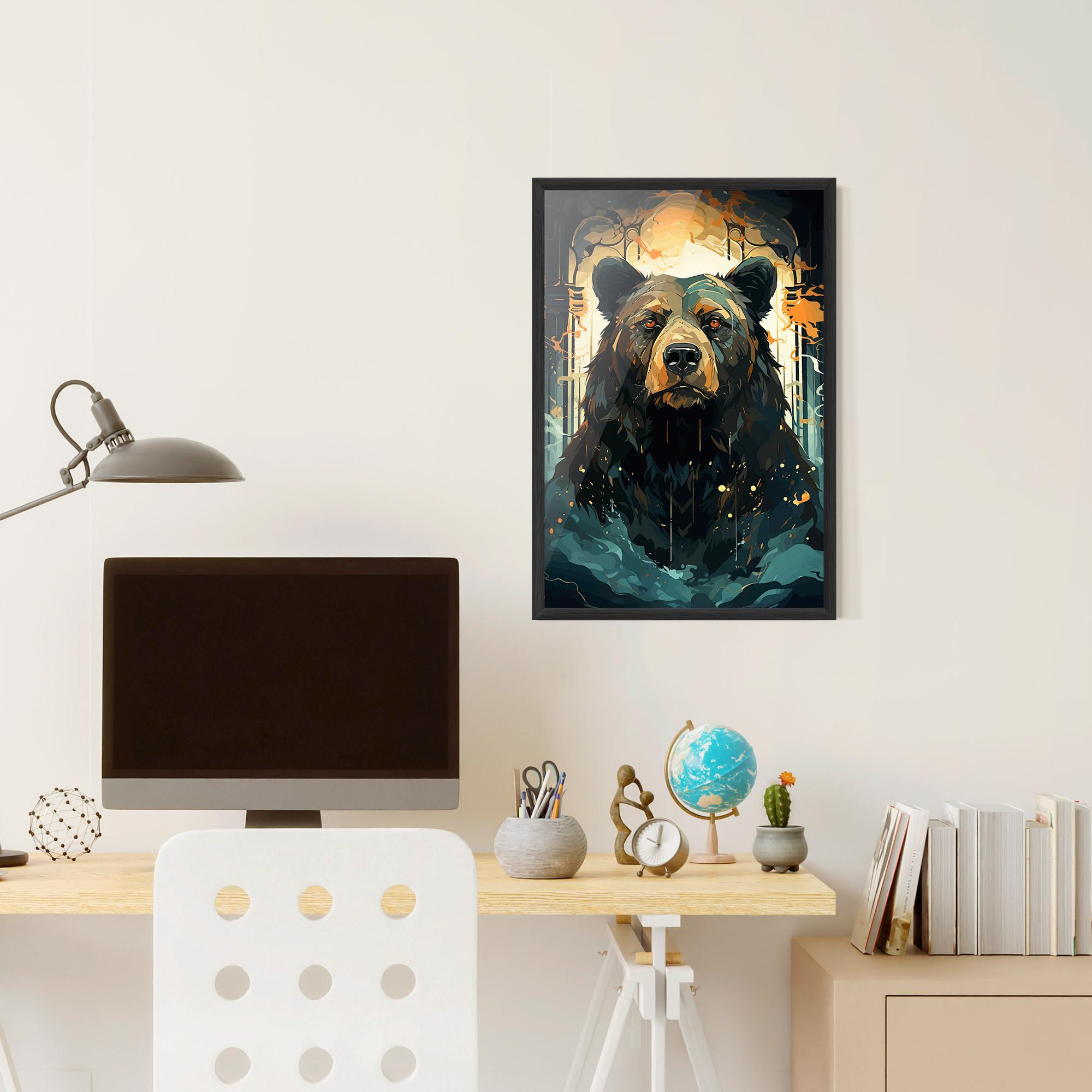 Keretezett Poszter Brown Bear Art mockup 6