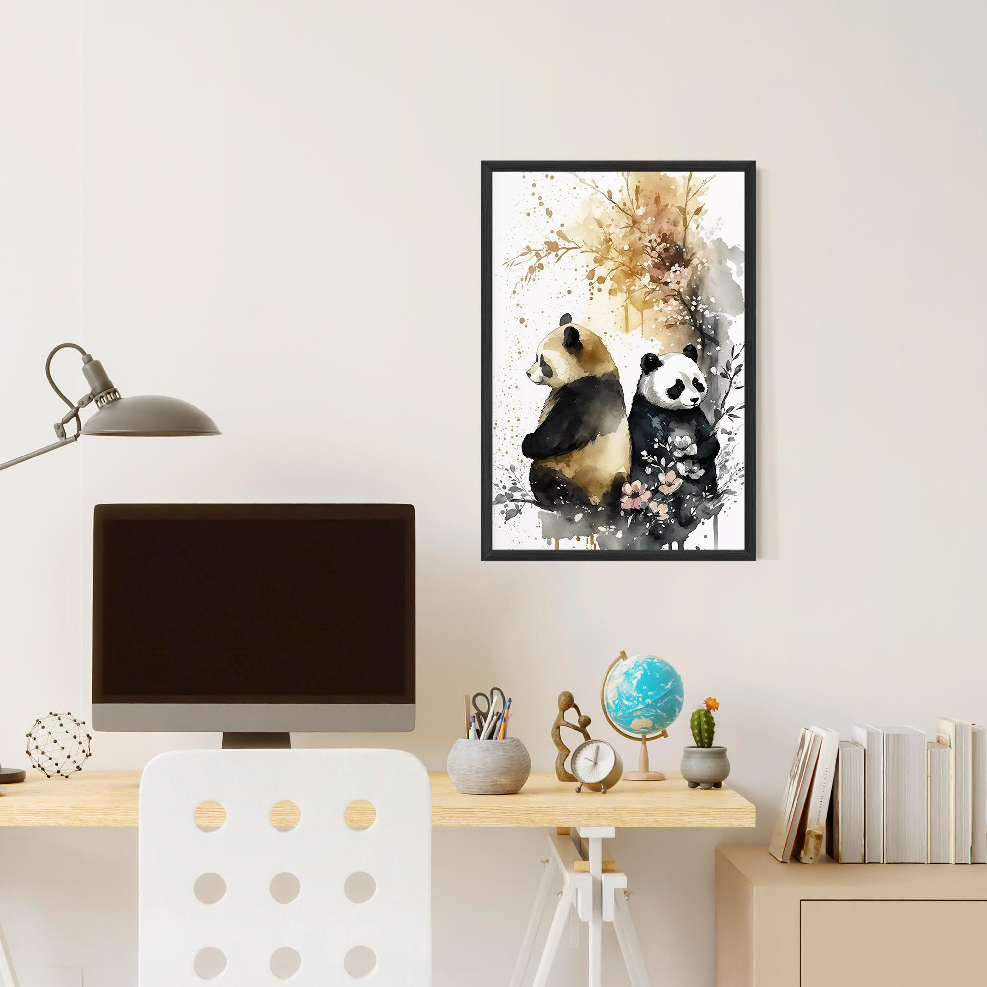 Keretezett Poszter Gold Panda Art mockup 6