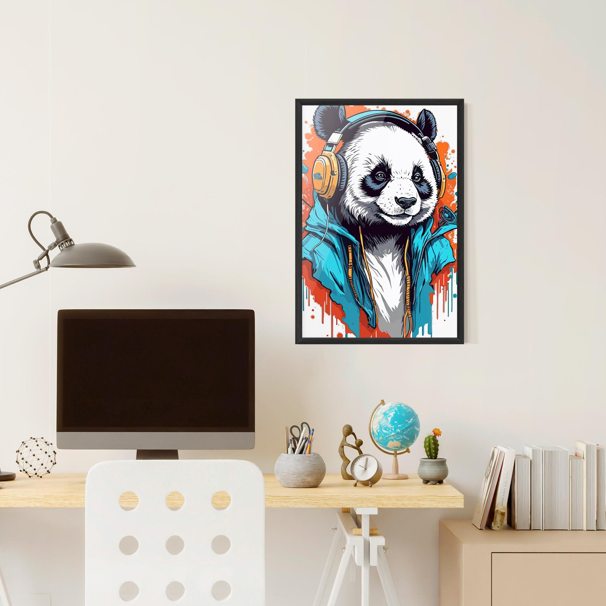 Keretezett Poszter Music Panda mockup 6