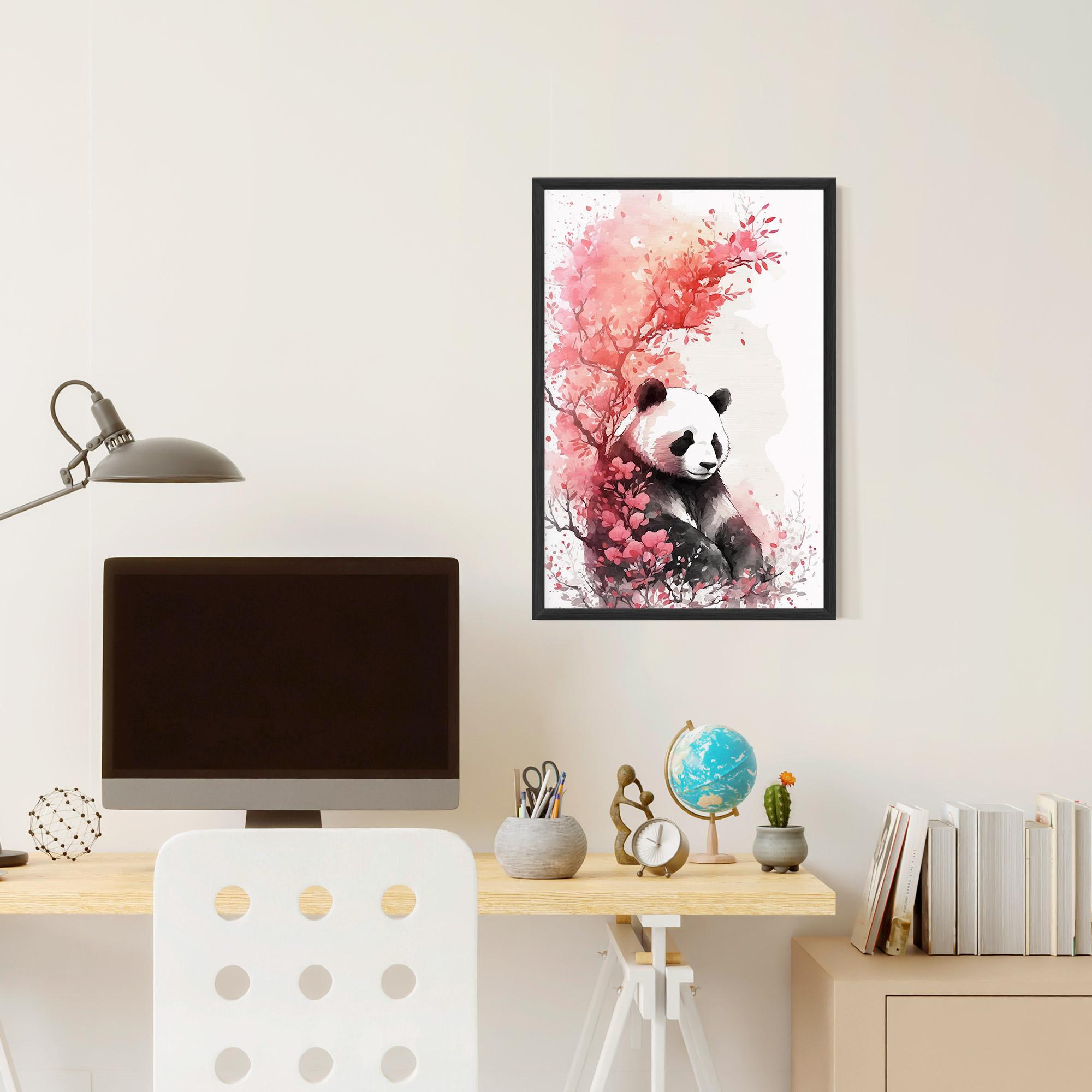 Keretezett Poszter Pink Flower Panda mockup 6