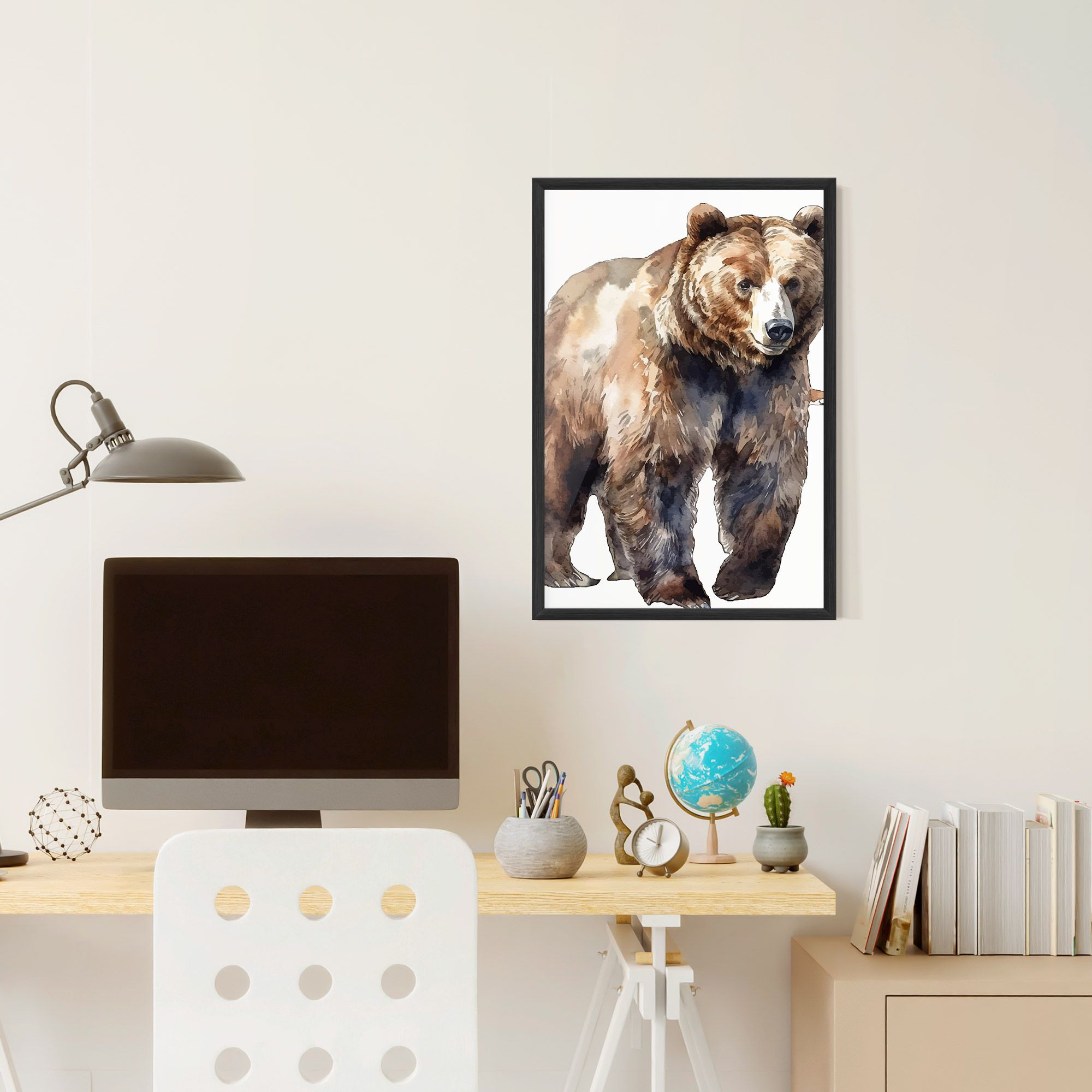 Watercolor Bear Art mockup 6