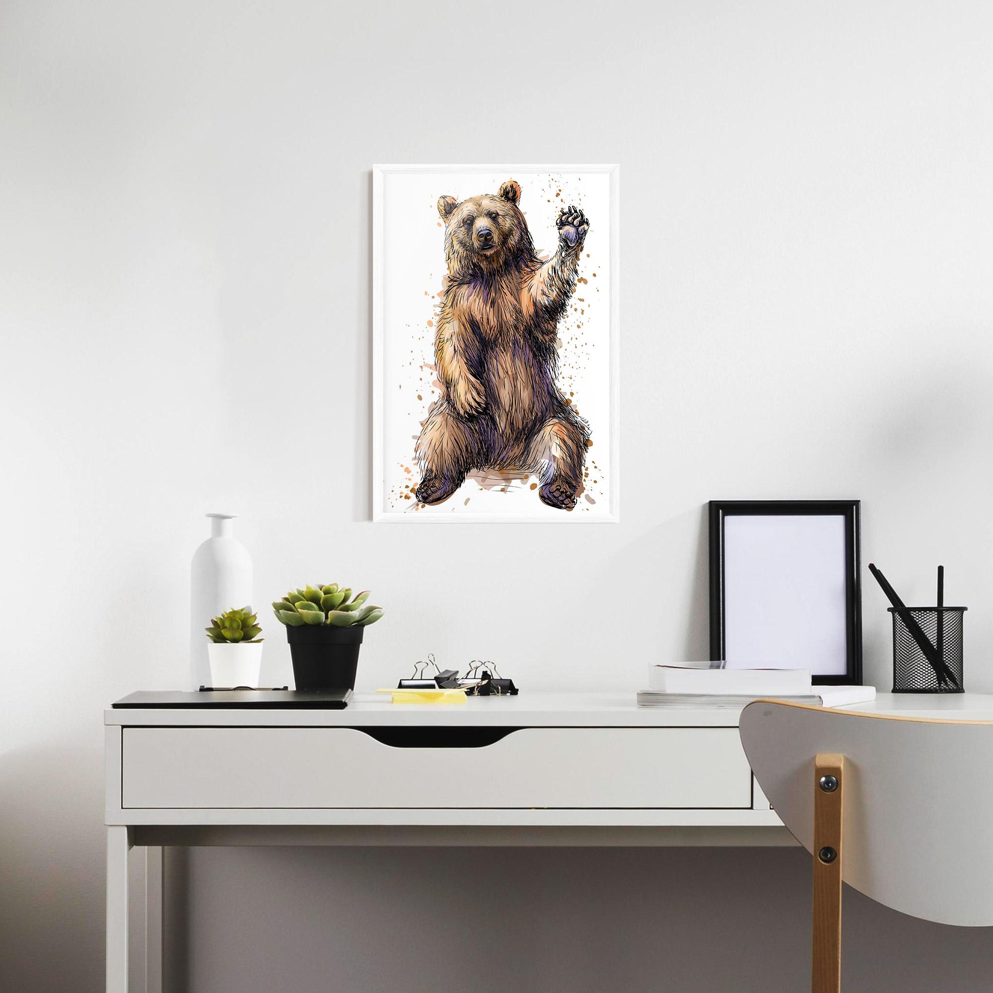 Keretezett Poszter Brown Purple Bear mockup 7