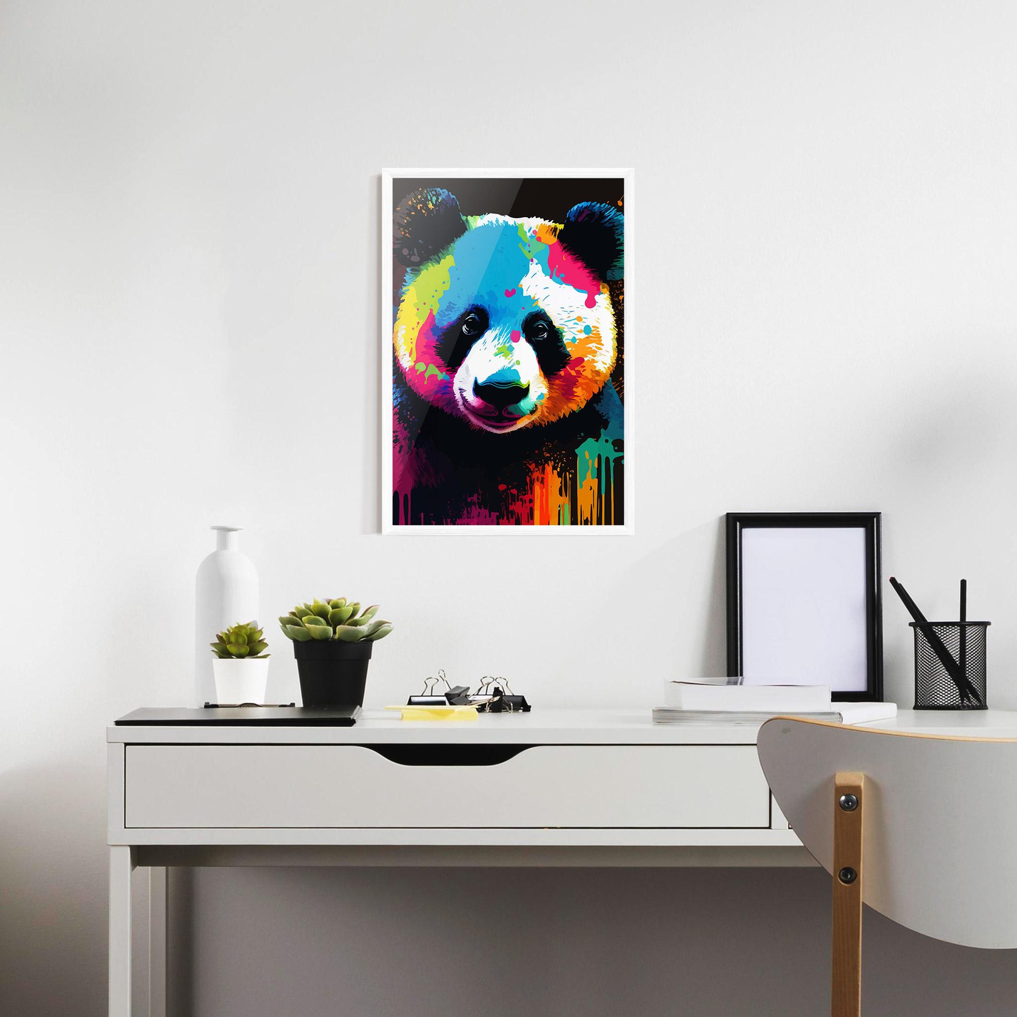 Keretezett Poszter Panda Color Art mockup 7