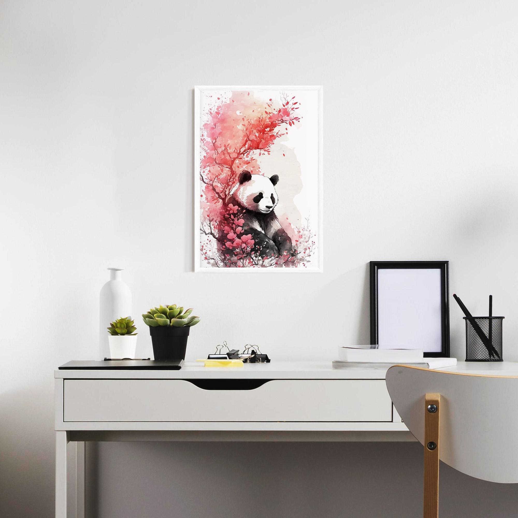 Keretezett Poszter Pink Flower Panda mockup 7