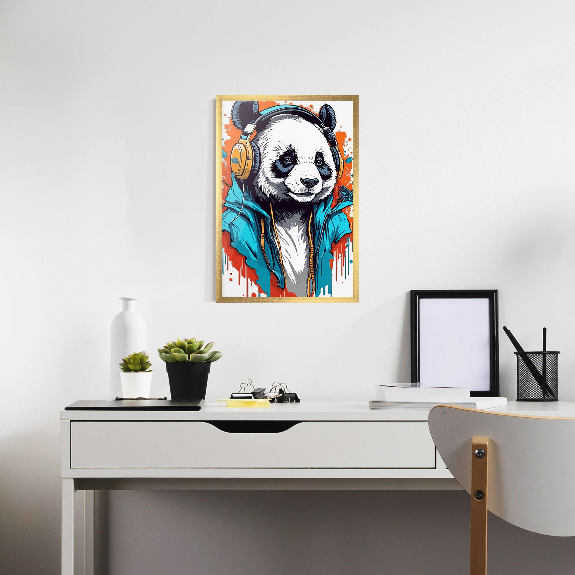 Keretezett Poszter Music Panda mockup 7