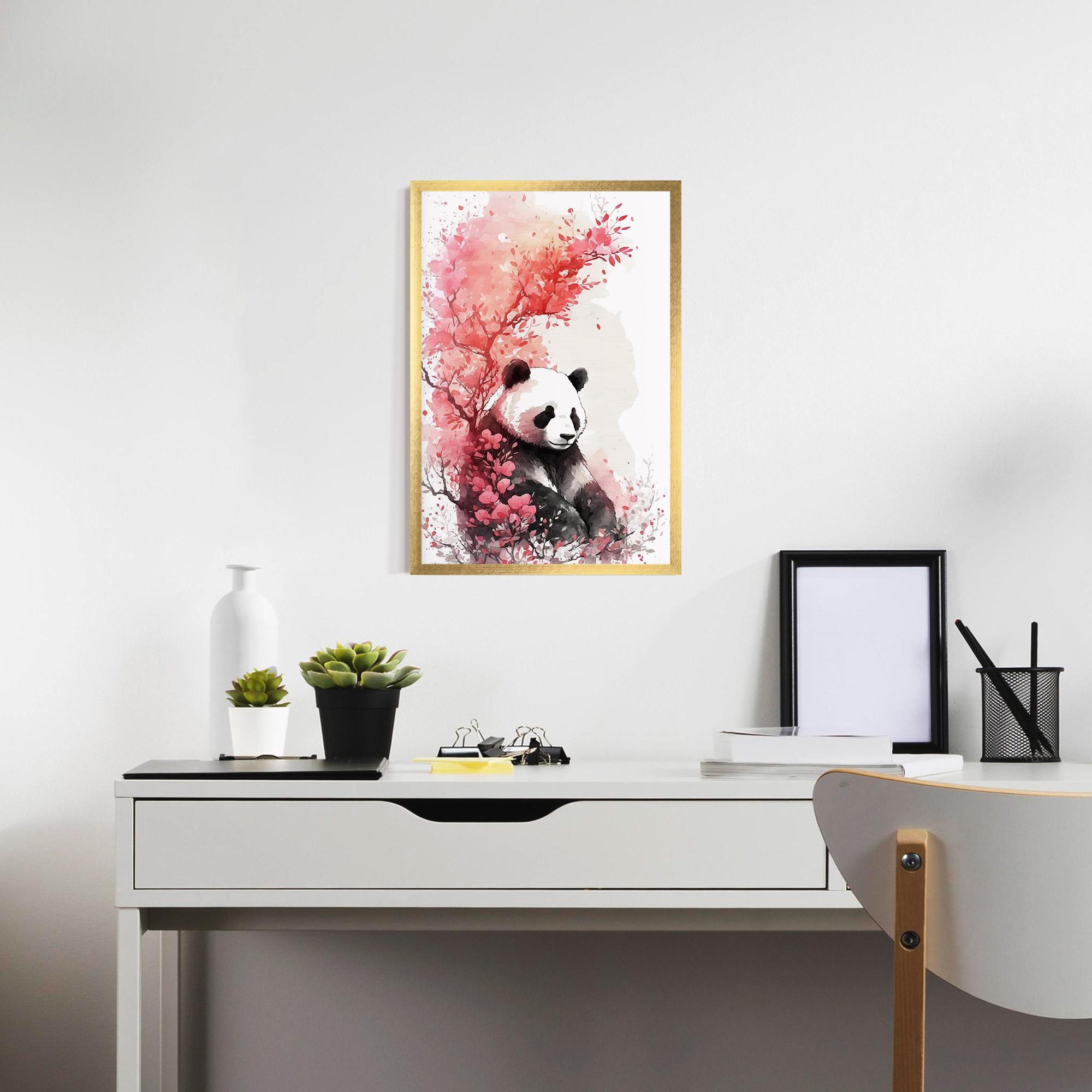 Keretezett Poszter Pink Flower Panda mockup 7