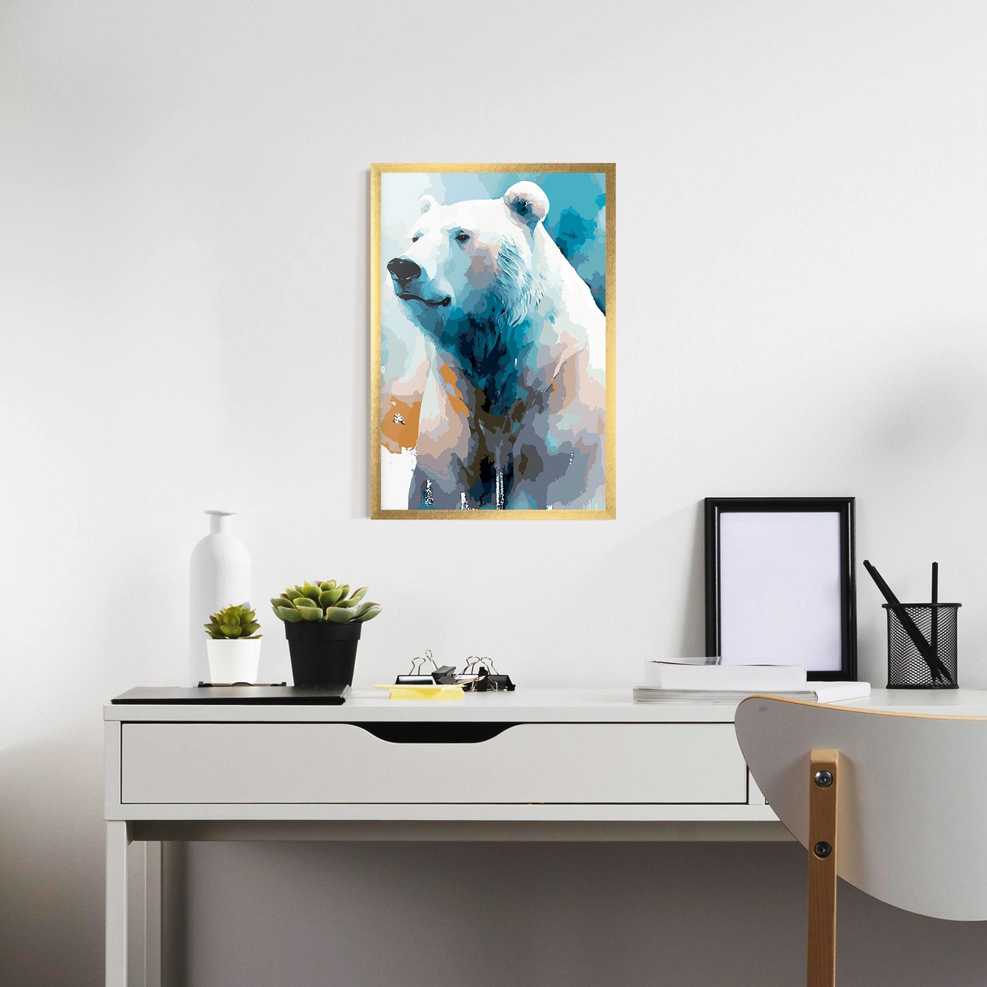 Keretezett Poszter Polar White Bear mockup 7