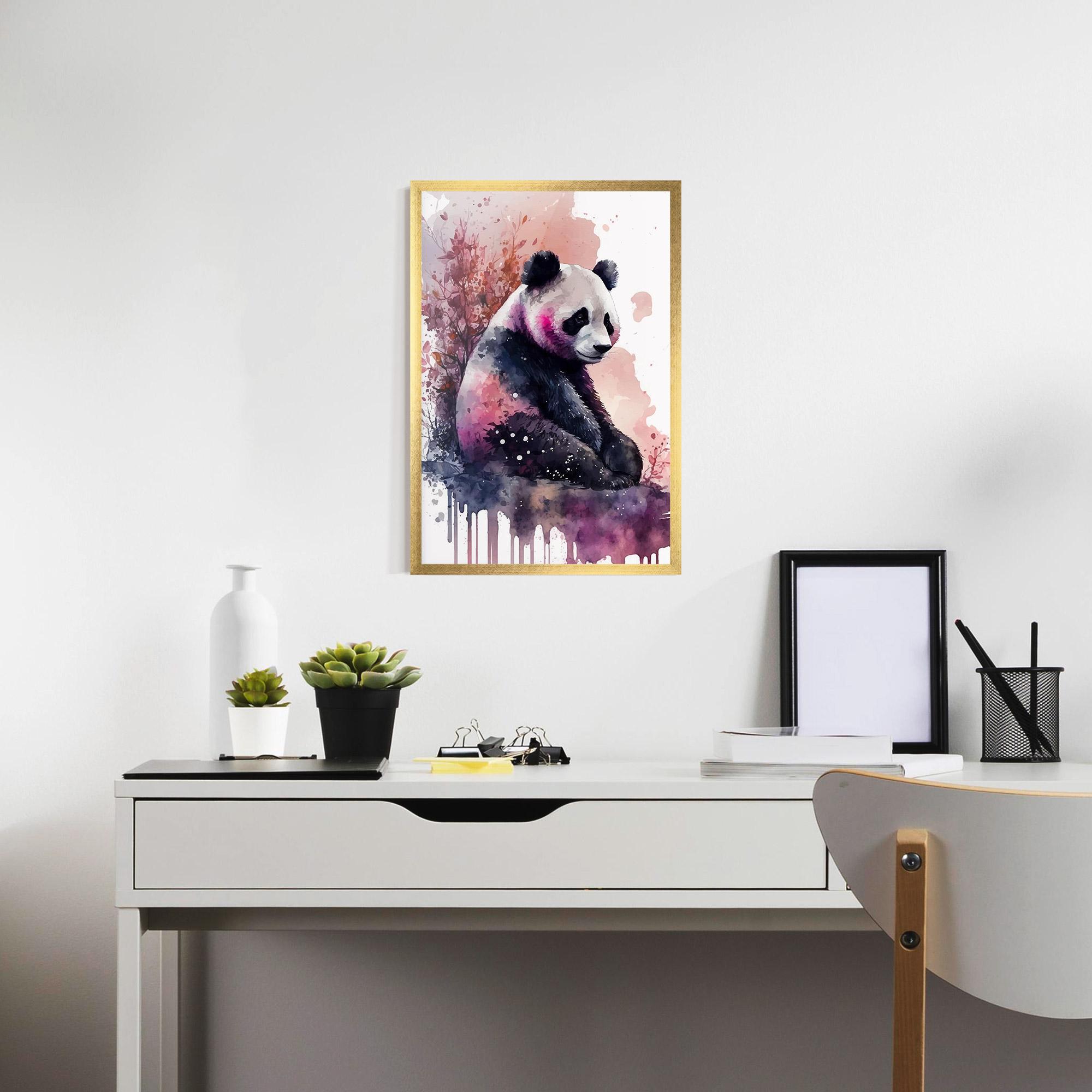 Keretezett Poszter Purple Panda Art mockup 7