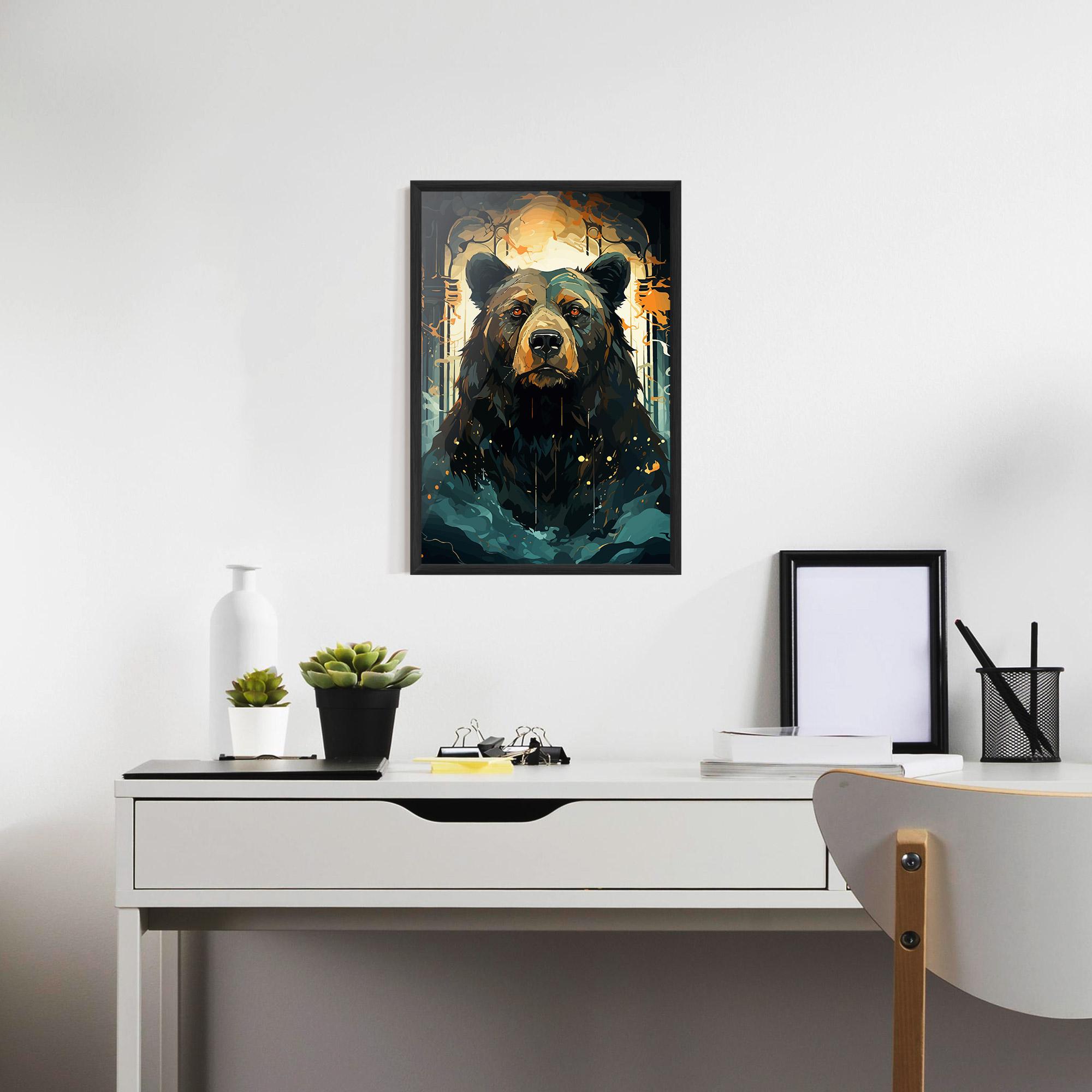 Keretezett Poszter Brown Bear Art mockup 7