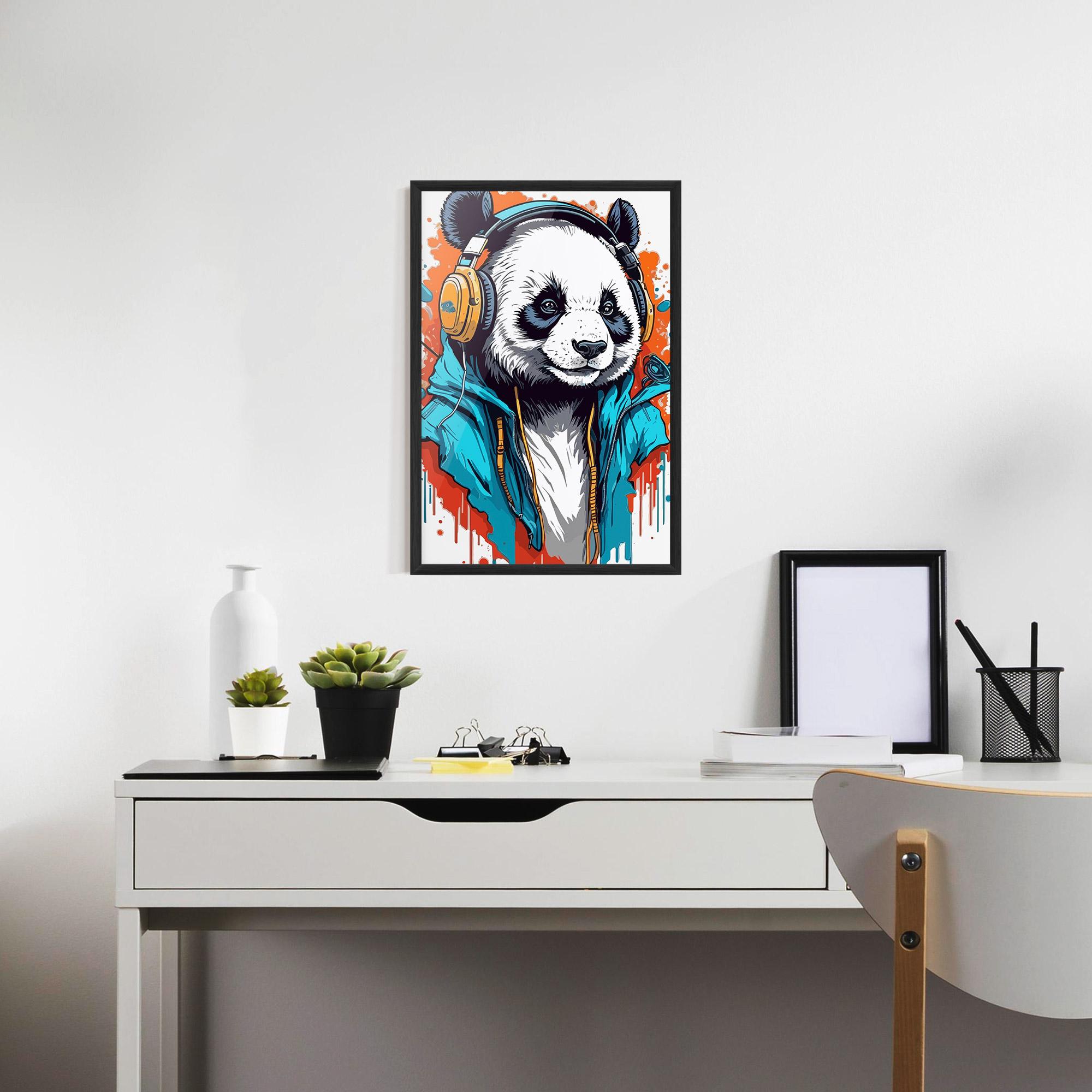 Keretezett Poszter Music Panda mockup 7