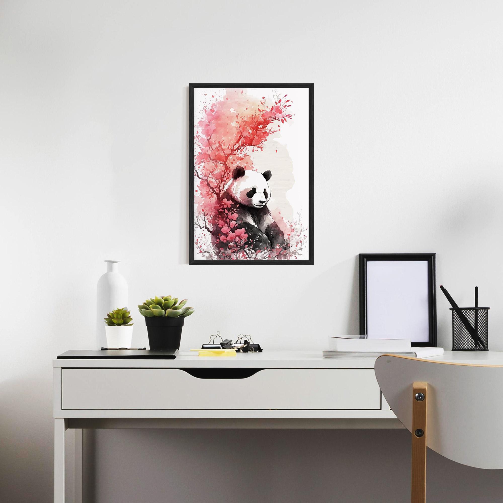 Keretezett Poszter Pink Flower Panda mockup 7