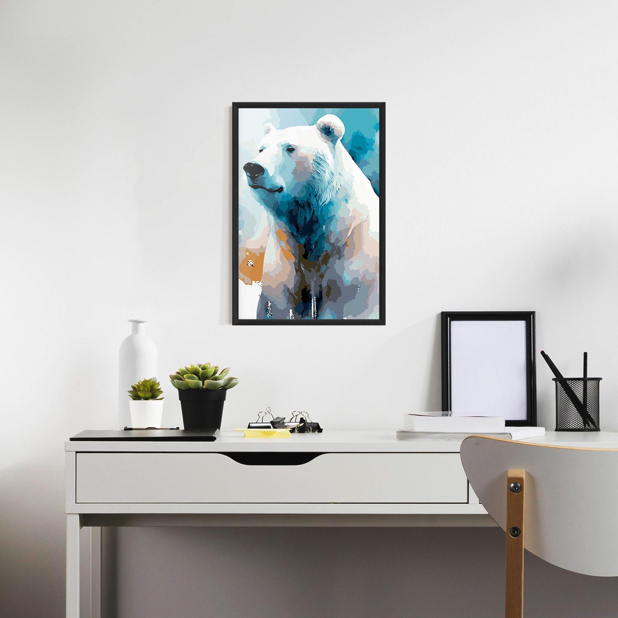 Keretezett Poszter Polar White Bear mockup 7