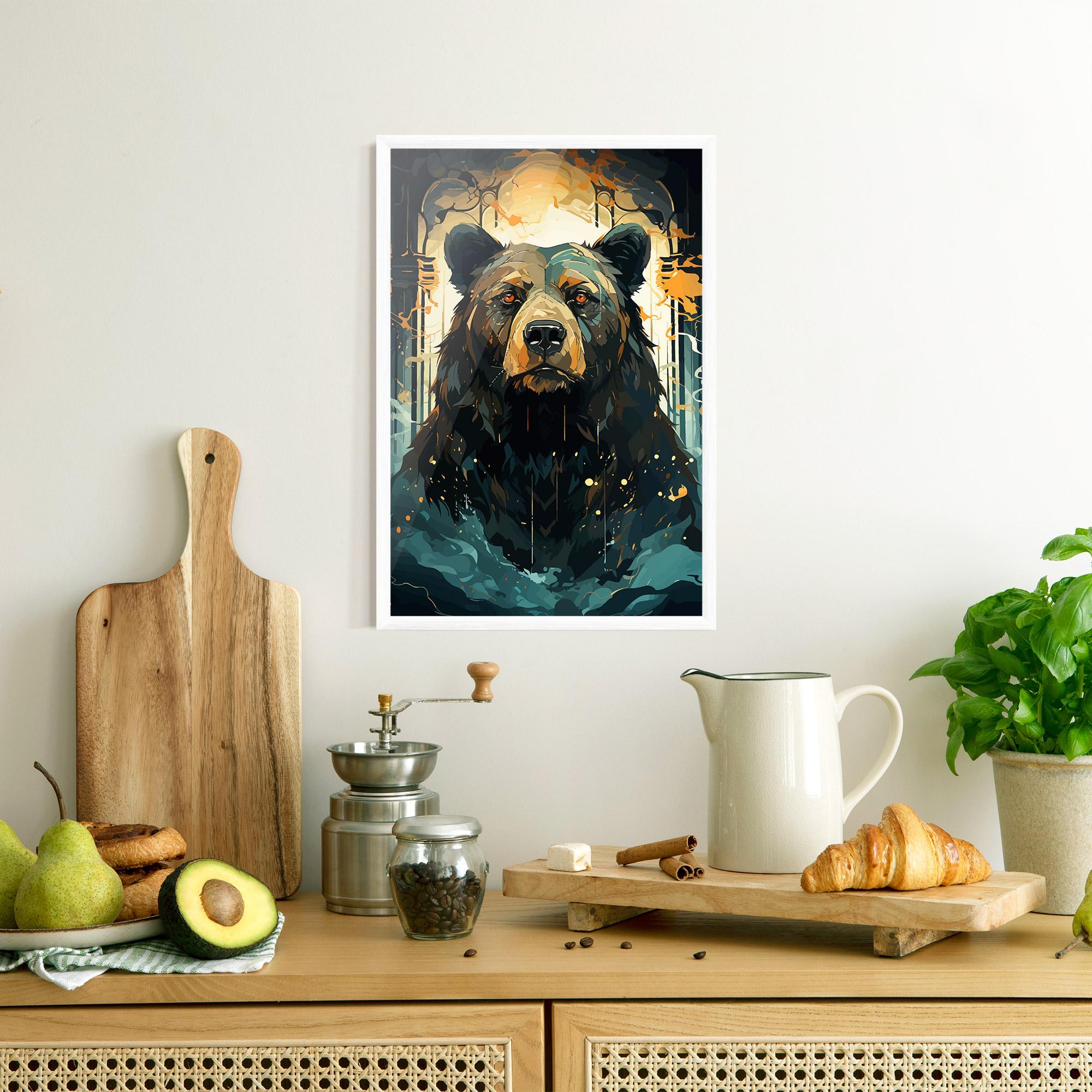 Keretezett Poszter Brown Bear Art mockup 8