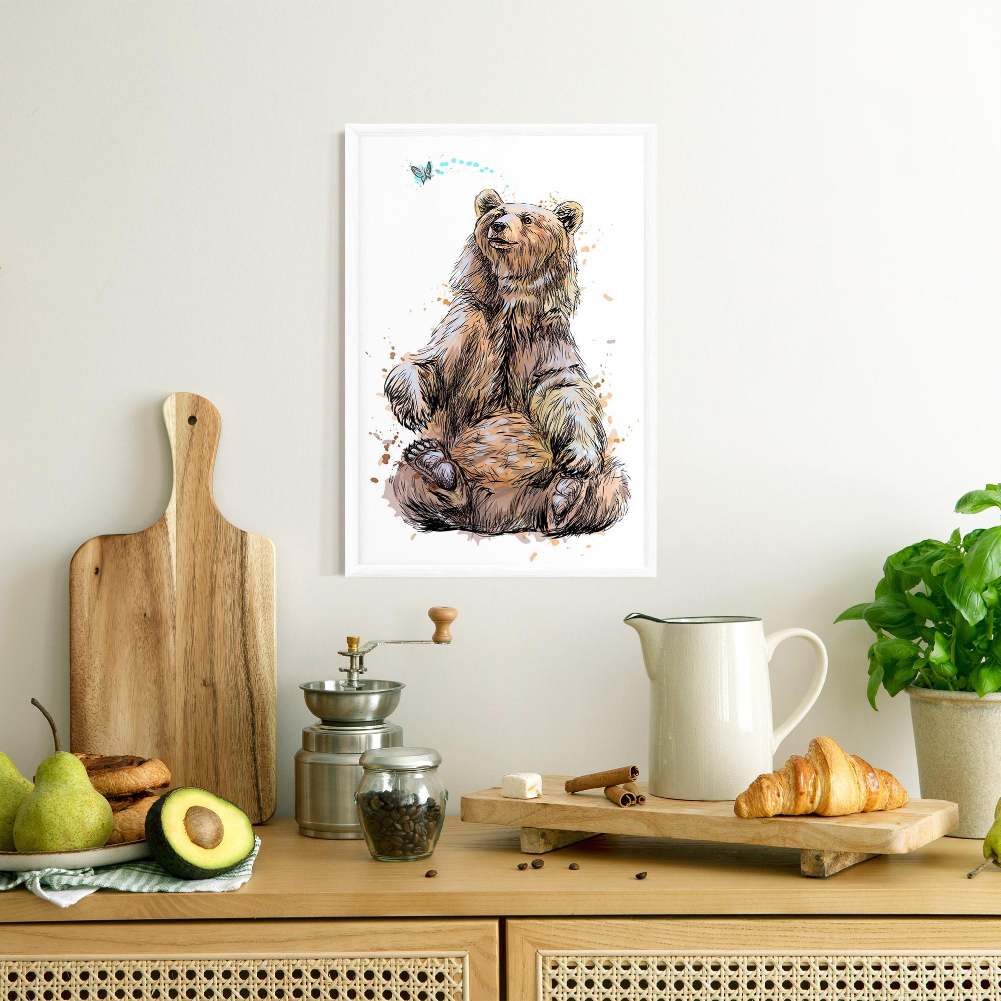 Keretezett Poszter Butterfly Bear mockup 8