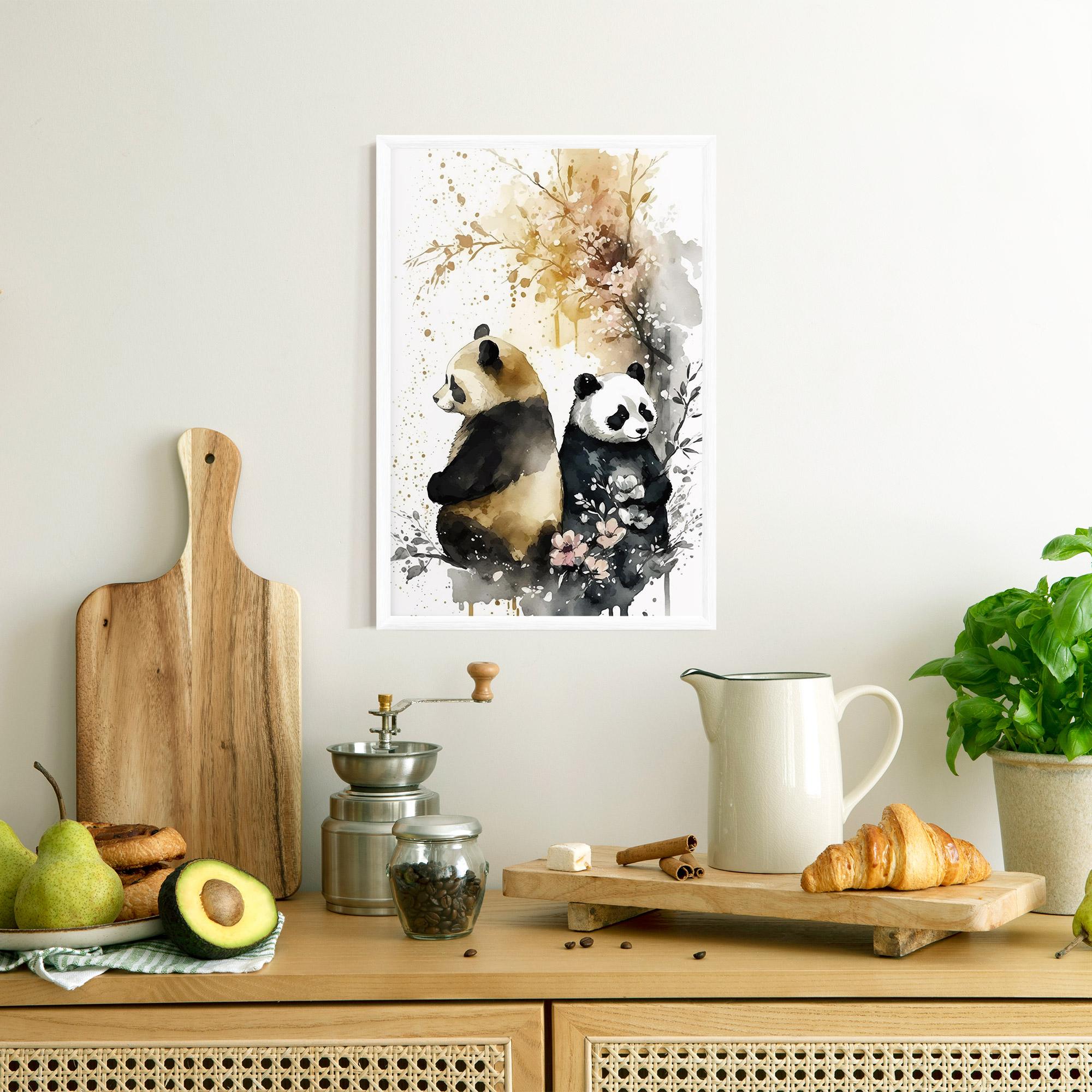 Keretezett Poszter Gold Panda Art mockup 8