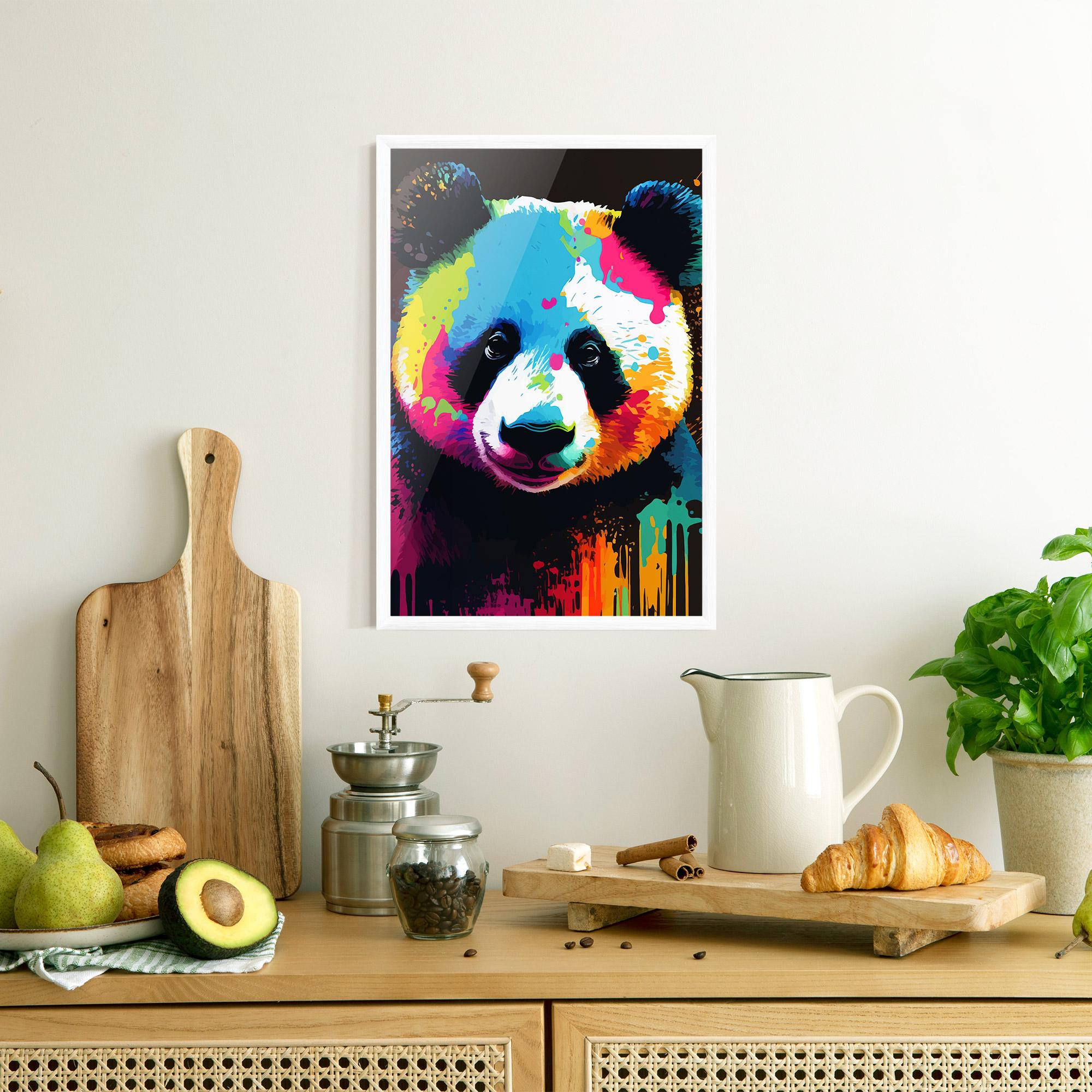 Keretezett Poszter Panda Color Art mockup 8