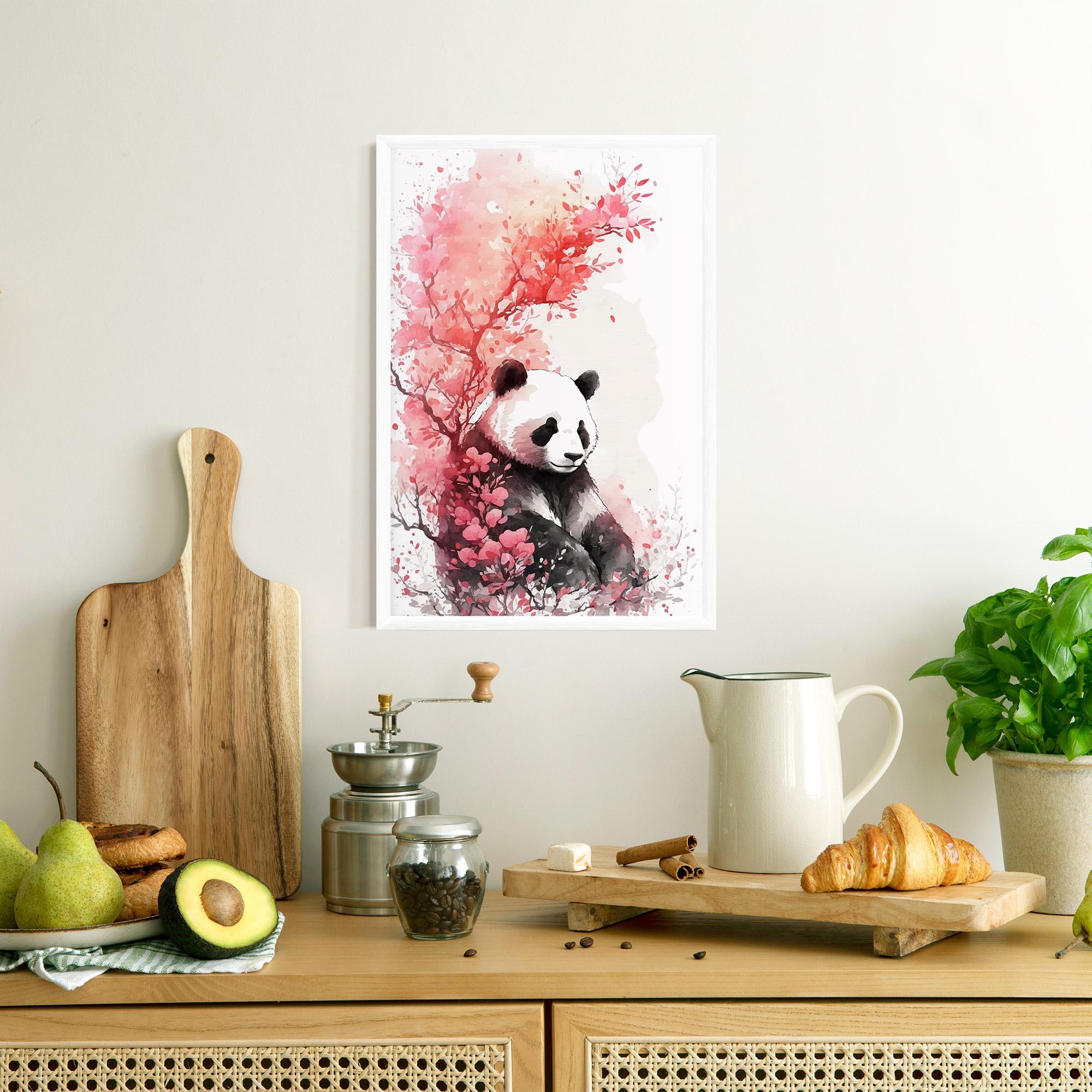 Keretezett Poszter Pink Flower Panda mockup 8