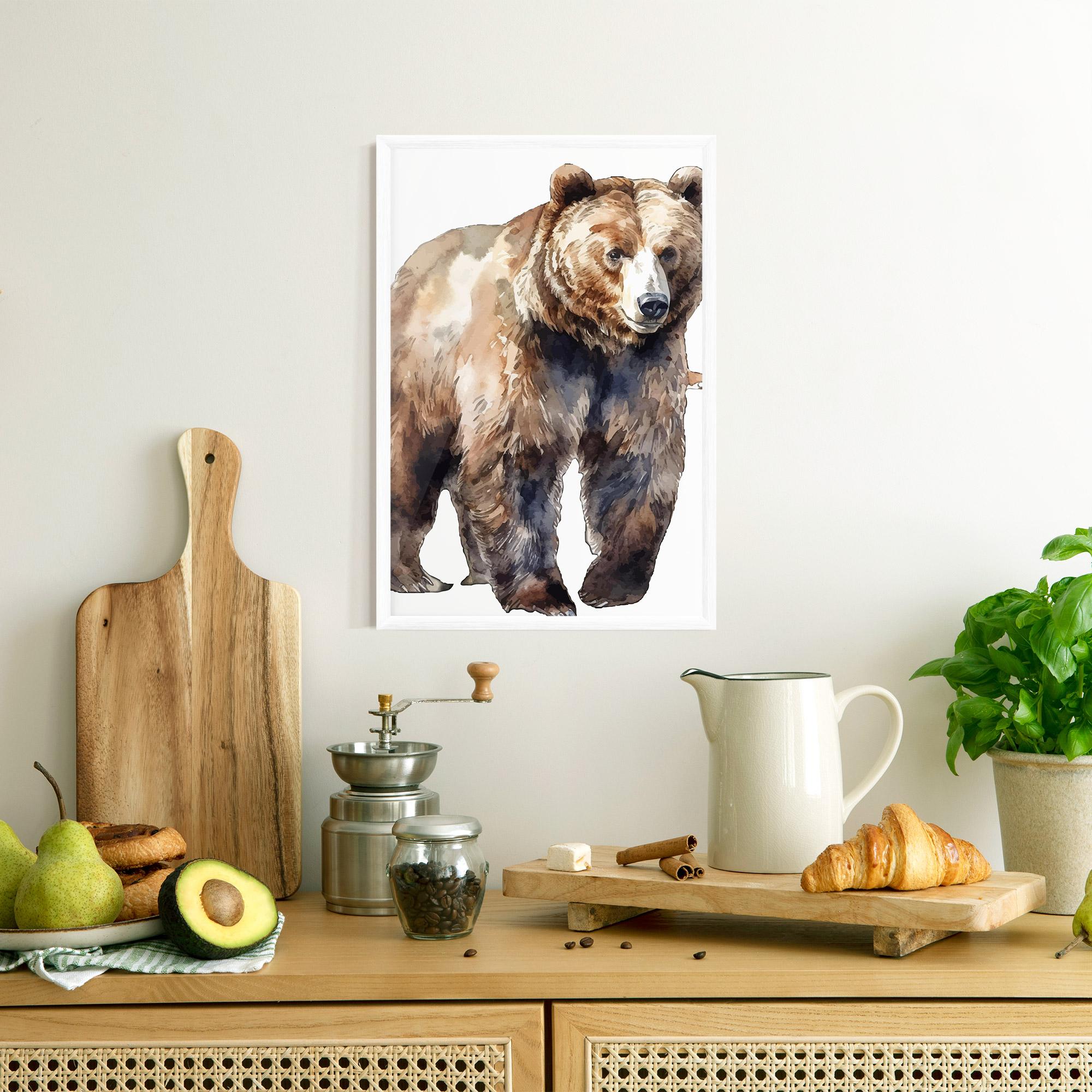 Keretezett Poszter Watercolor Bear Art mockup 8